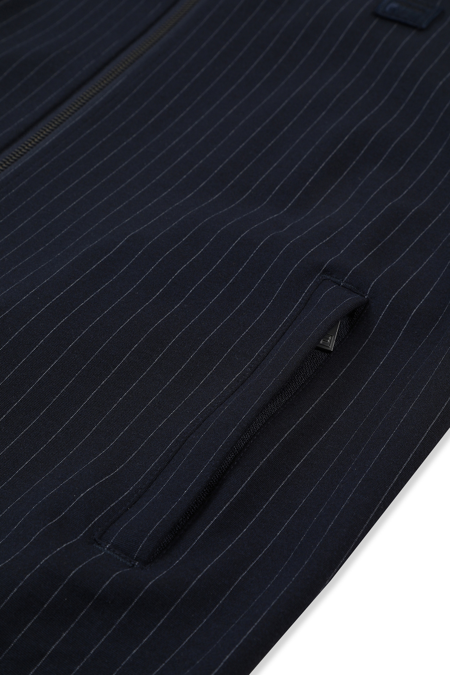 BRERA REGULAR PINSTRIPED TRACK JACKET BLACK IRIS / EGRET STR 7