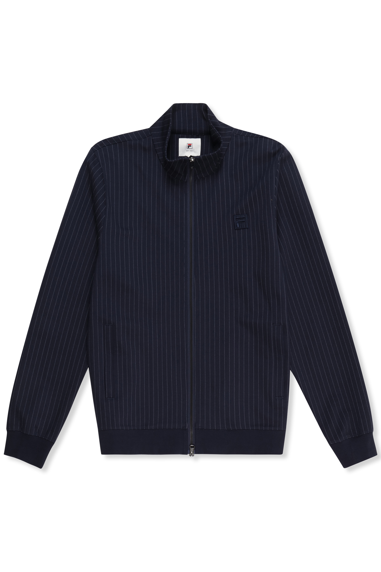 BRERA REGULAR PINSTRIPED TRACK JACKET BLACK IRIS / EGRET STR 4