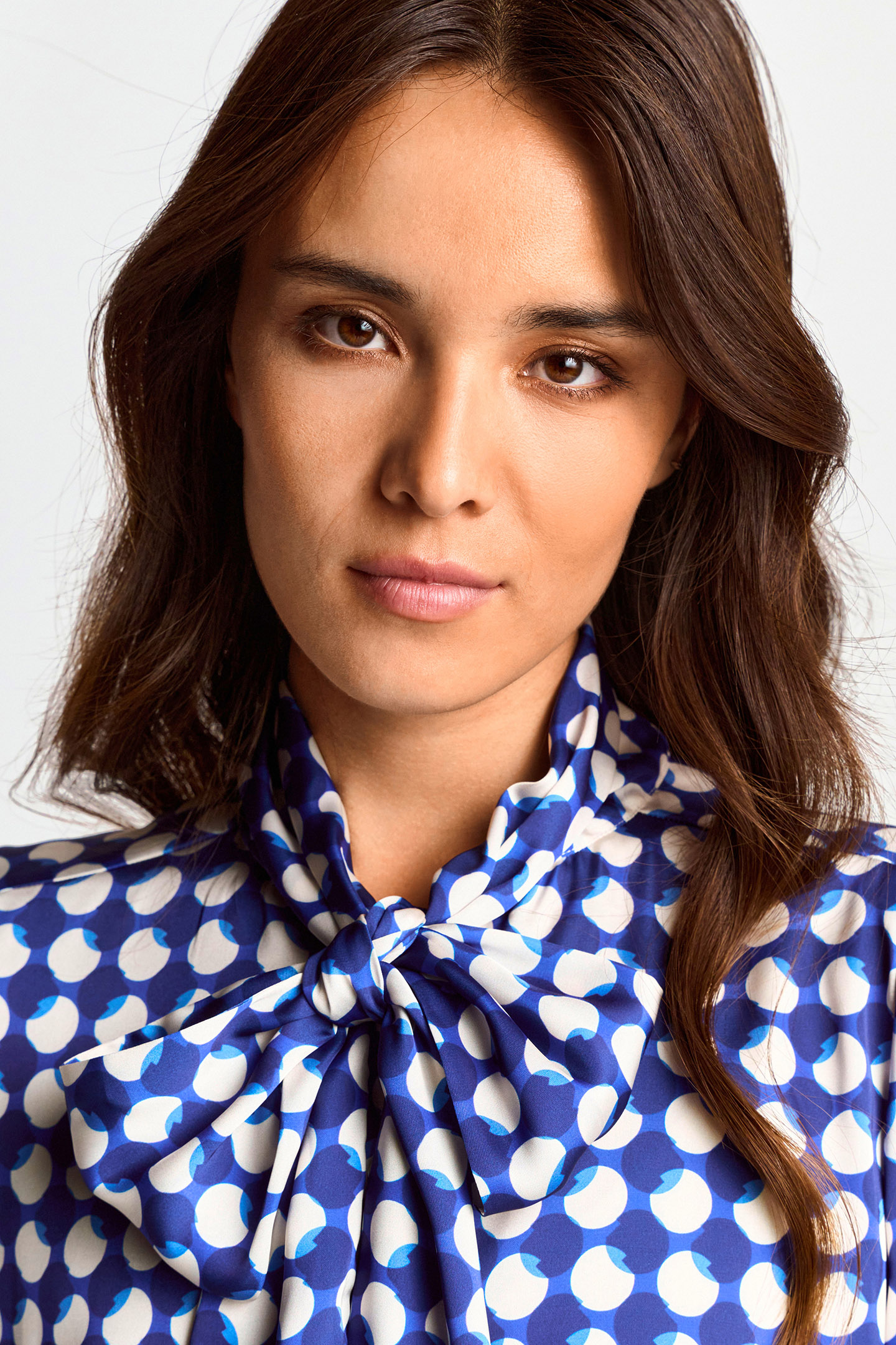 PRINTED BLOUSE WITH BOW MIDNIGHT BLUE 5