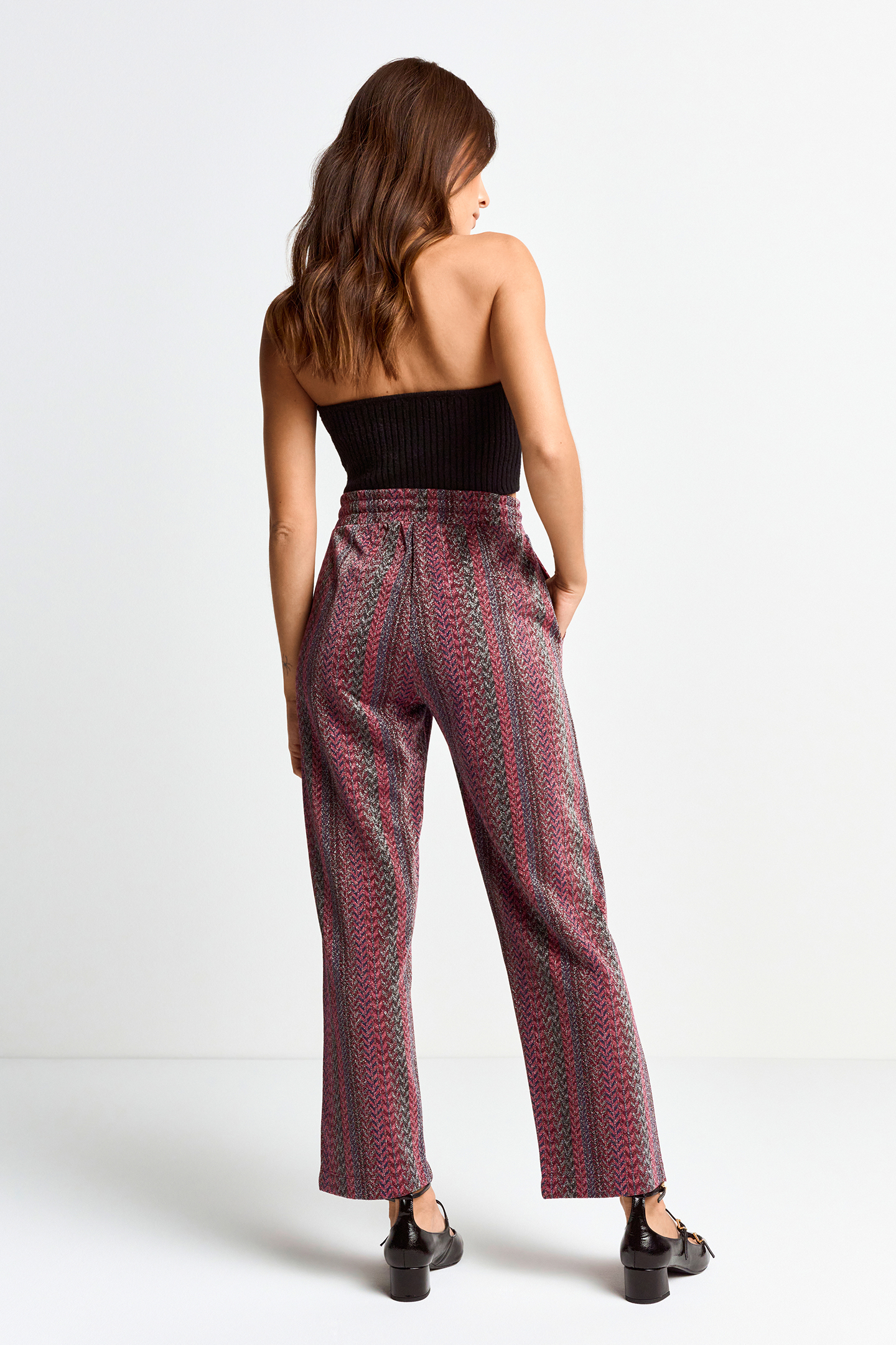 JACQUARD SUIT PANTS RUBY RED 3
