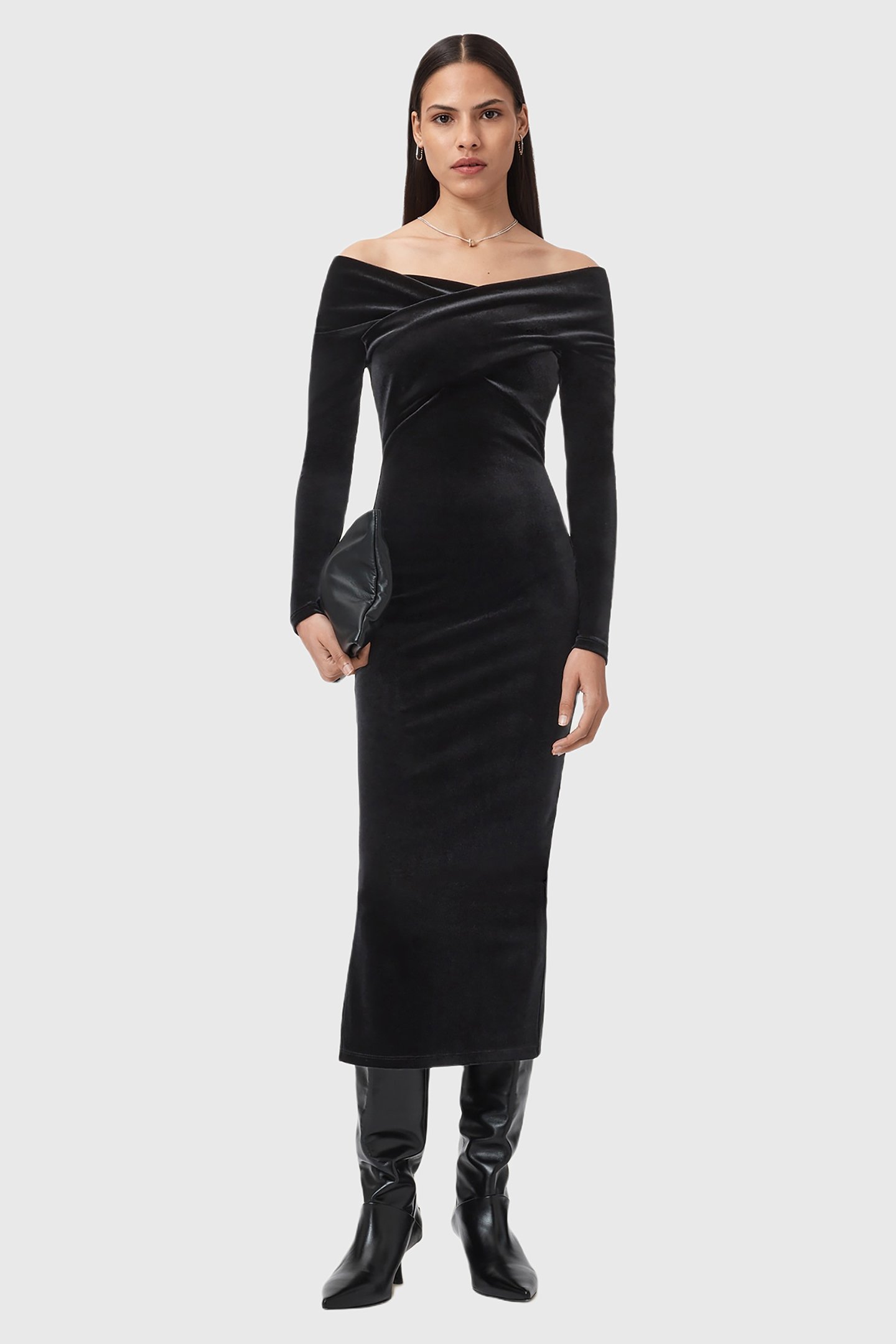 DELTA VELVET DRESS BLACK 5