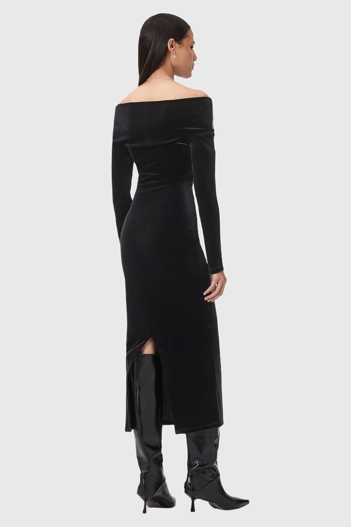 DELTA VELVET DRESS BLACK 2