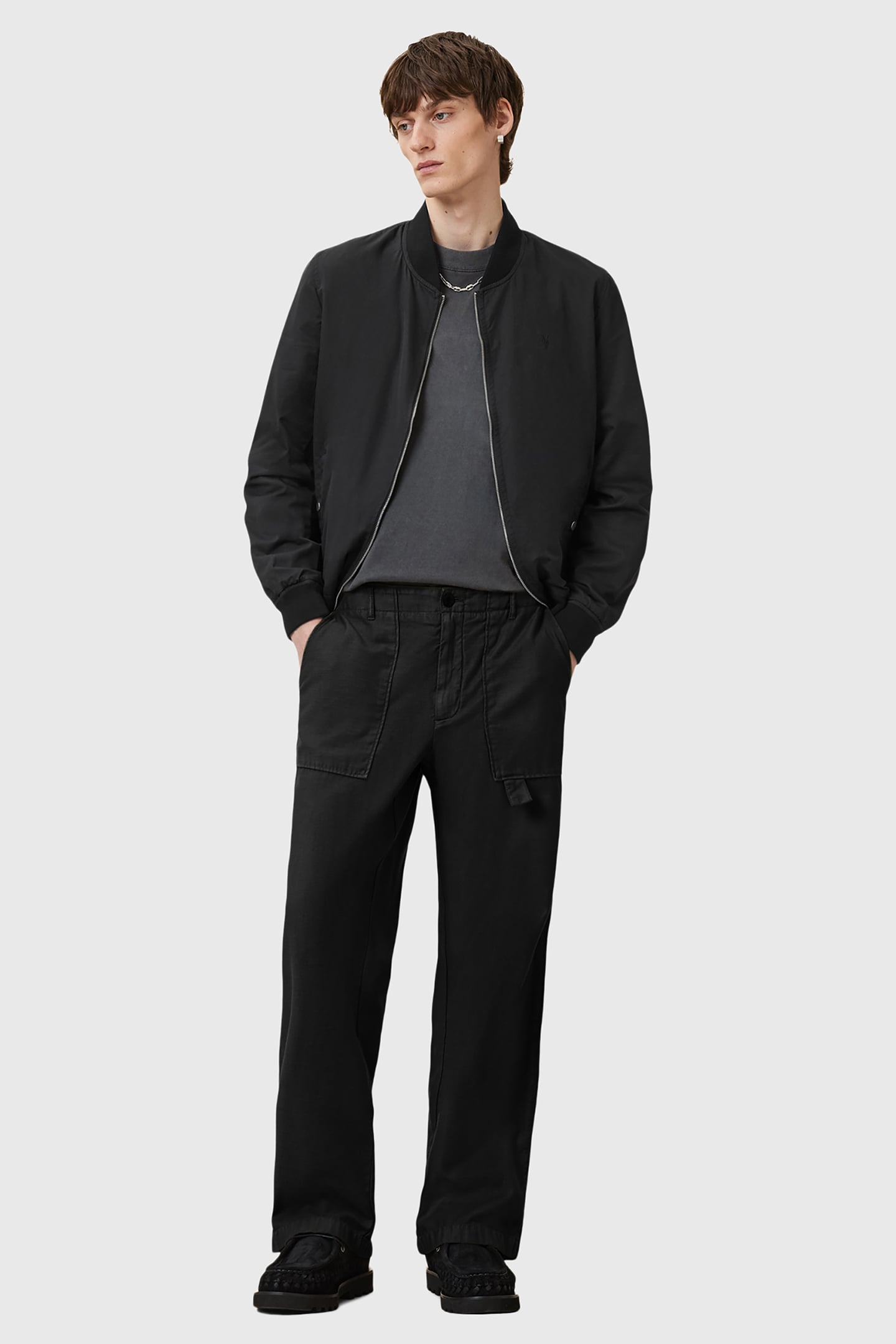 REV BASSETT BOMBER BLACK/KHAKI BROWN 2