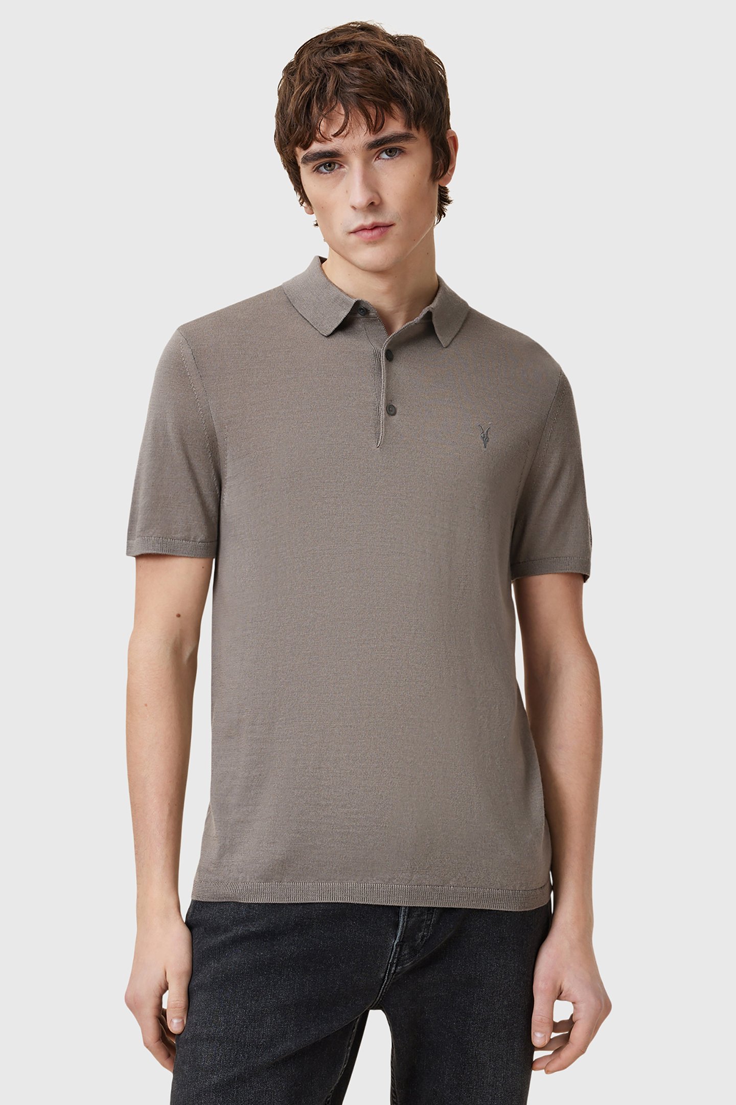 MODE MERINO SS POLO CHESTNUT BROWN 1