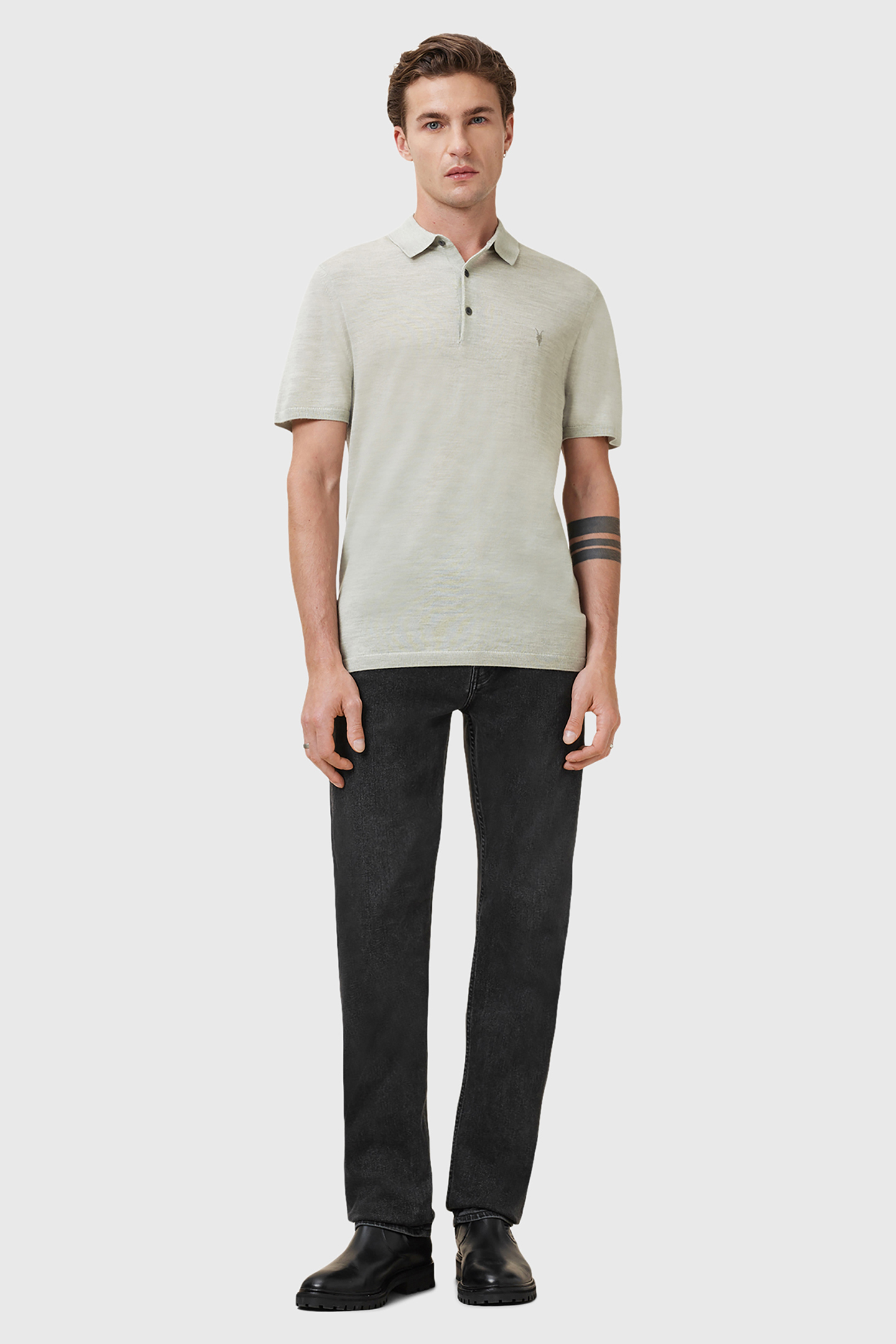 MODE MERINO SS POLO SLATE GREEN 2