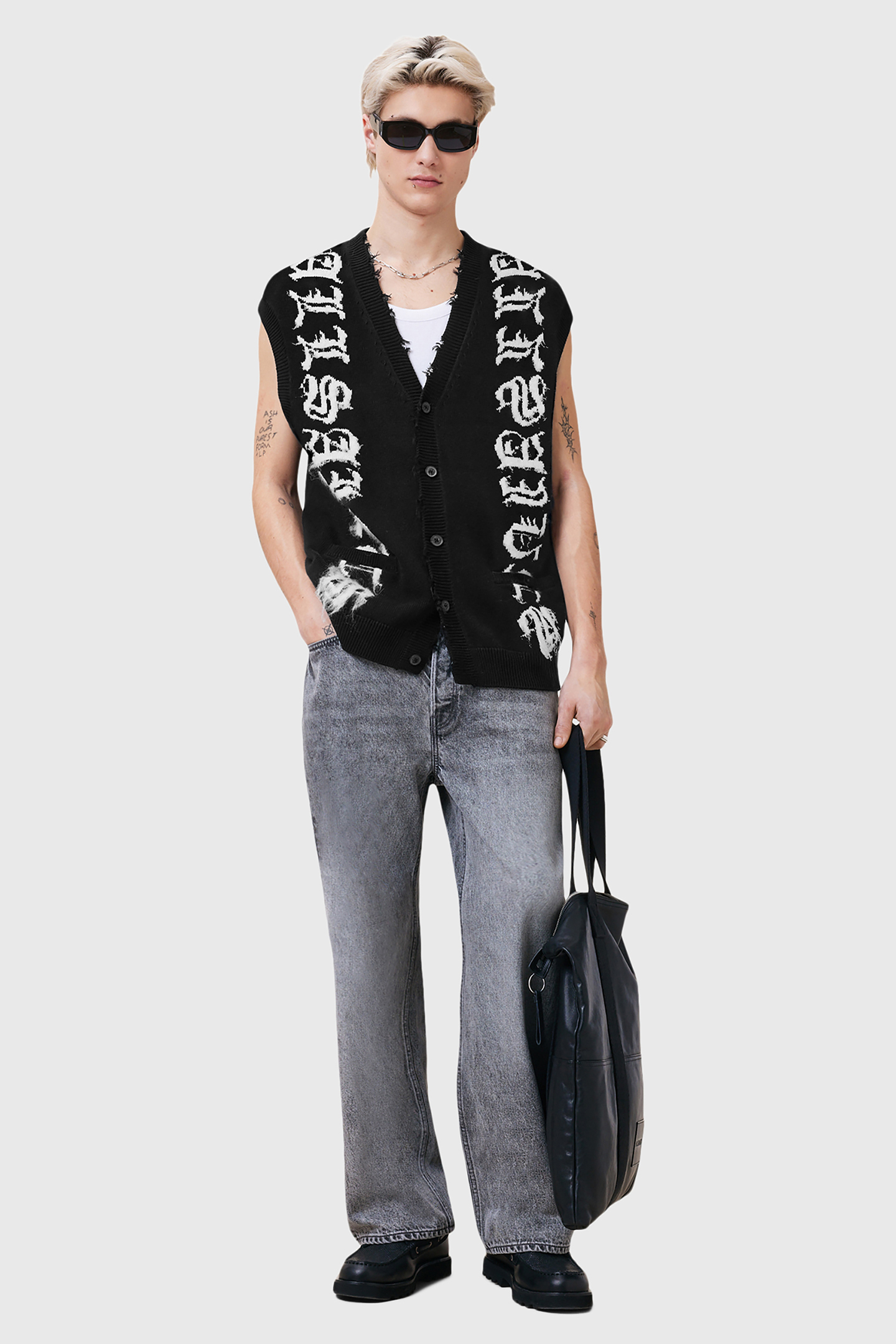 SCRIPTURE TANK BLACK/ECRU WHITE 3