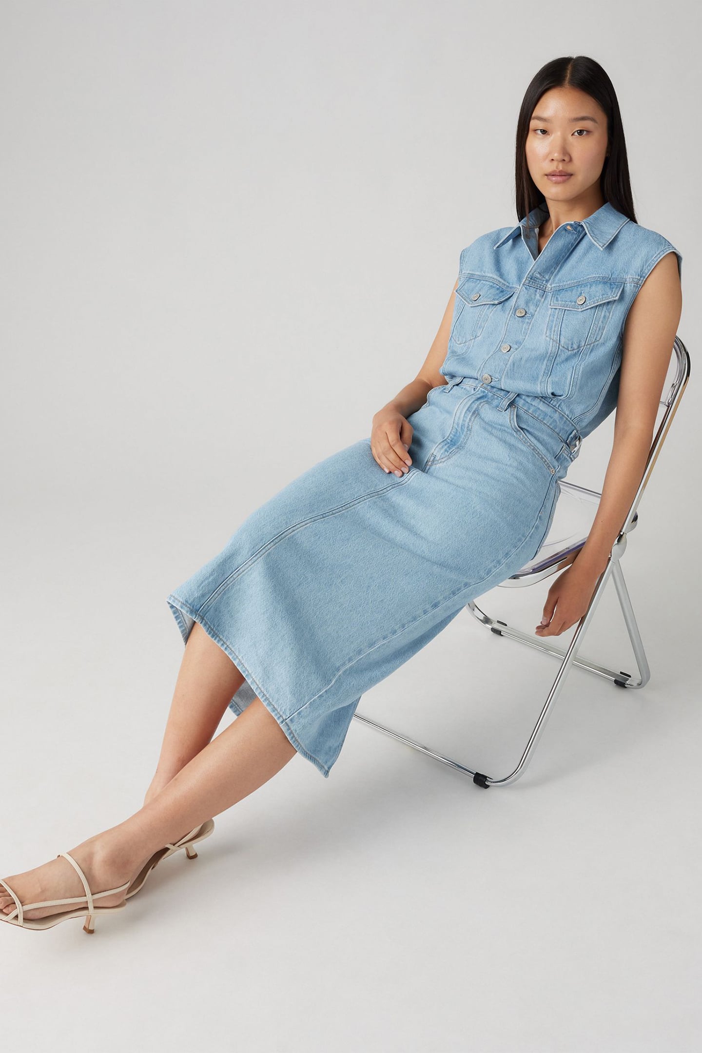 ICONIC SLEEVELESS LIGHTWEIGHT  DRESS LIGHT INDIGO 4