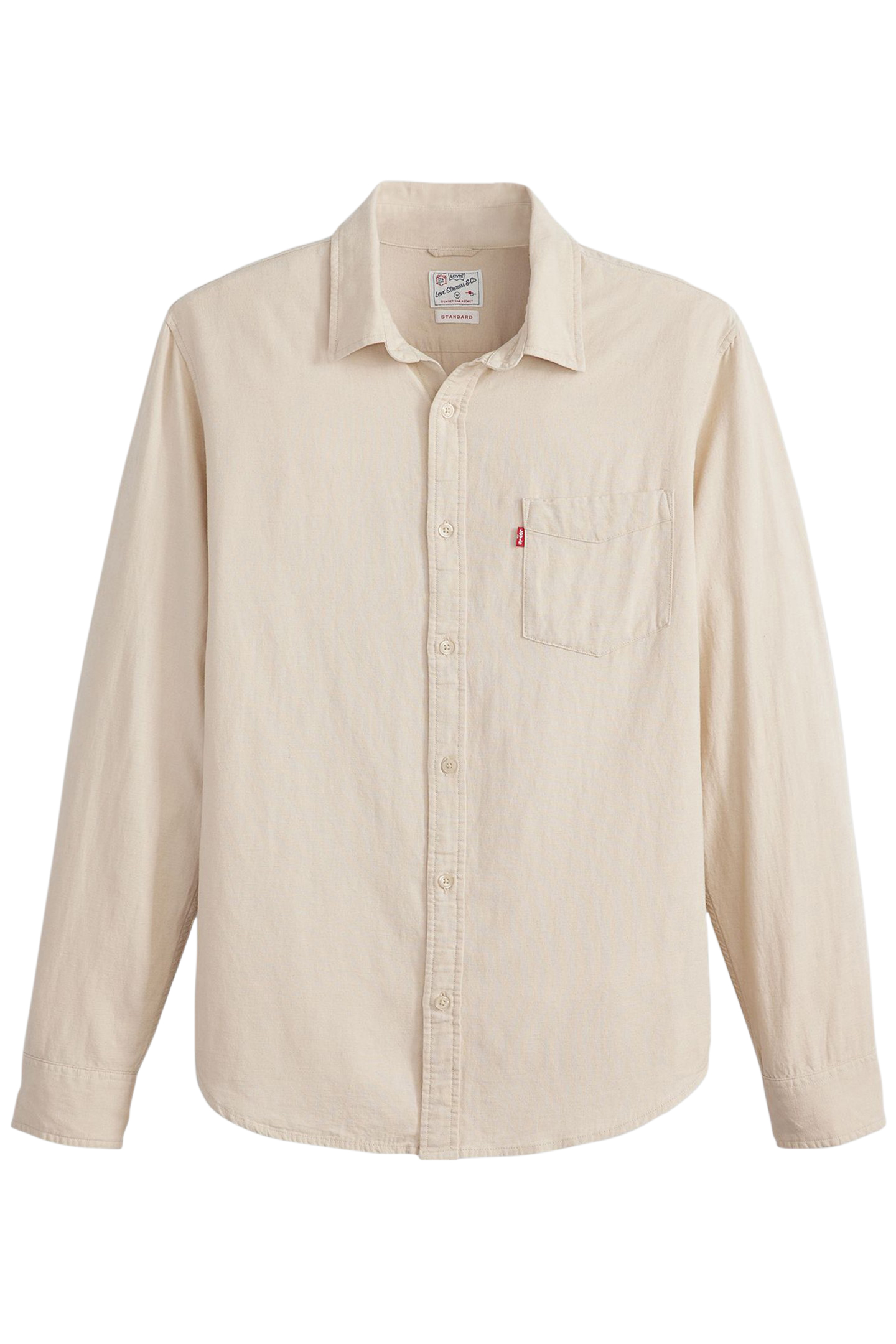 SUNSET POCKET STANDARD FIT COTTON LINEN SHIRT NEUTRAL 3