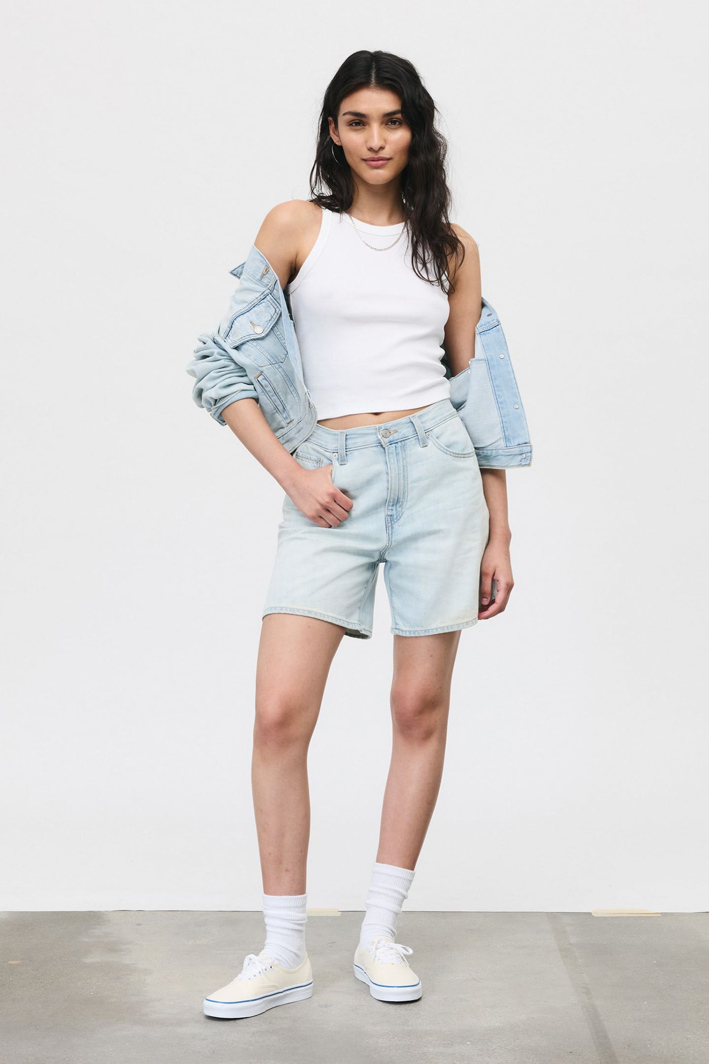 HIGH RISE BAGGY SHORTS LIGHT INDIGO 6