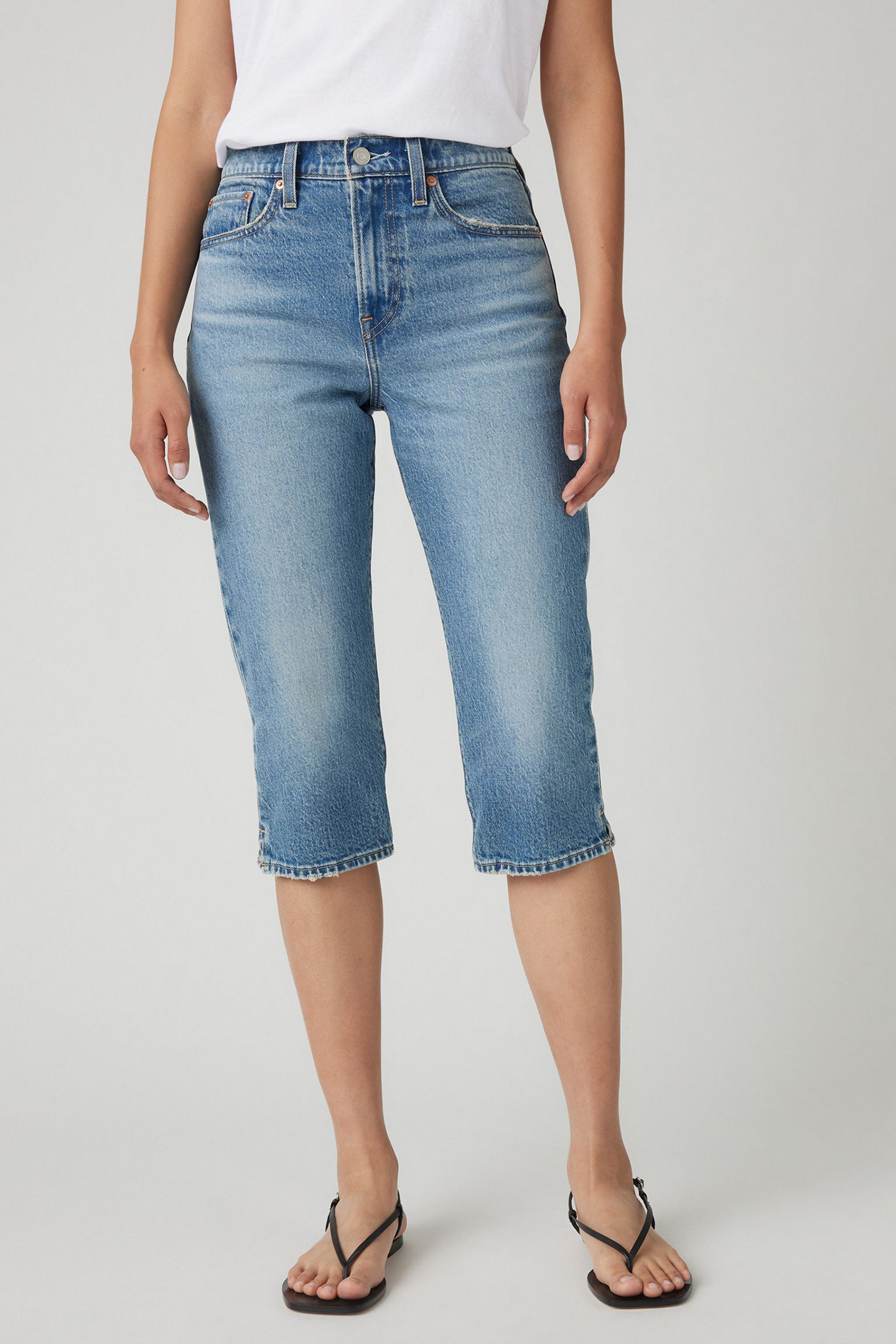 Levi's Wedgie Capri Jeans Med Indigo Maat: W26 | Straight Broeken Outlet | Dames | Blauw