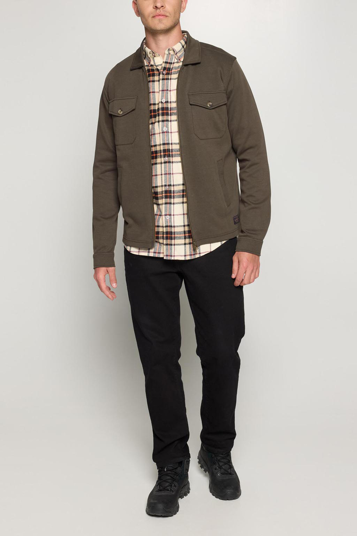 BERTLESI ZIP OVERSHIRT GREEN WOOD 2