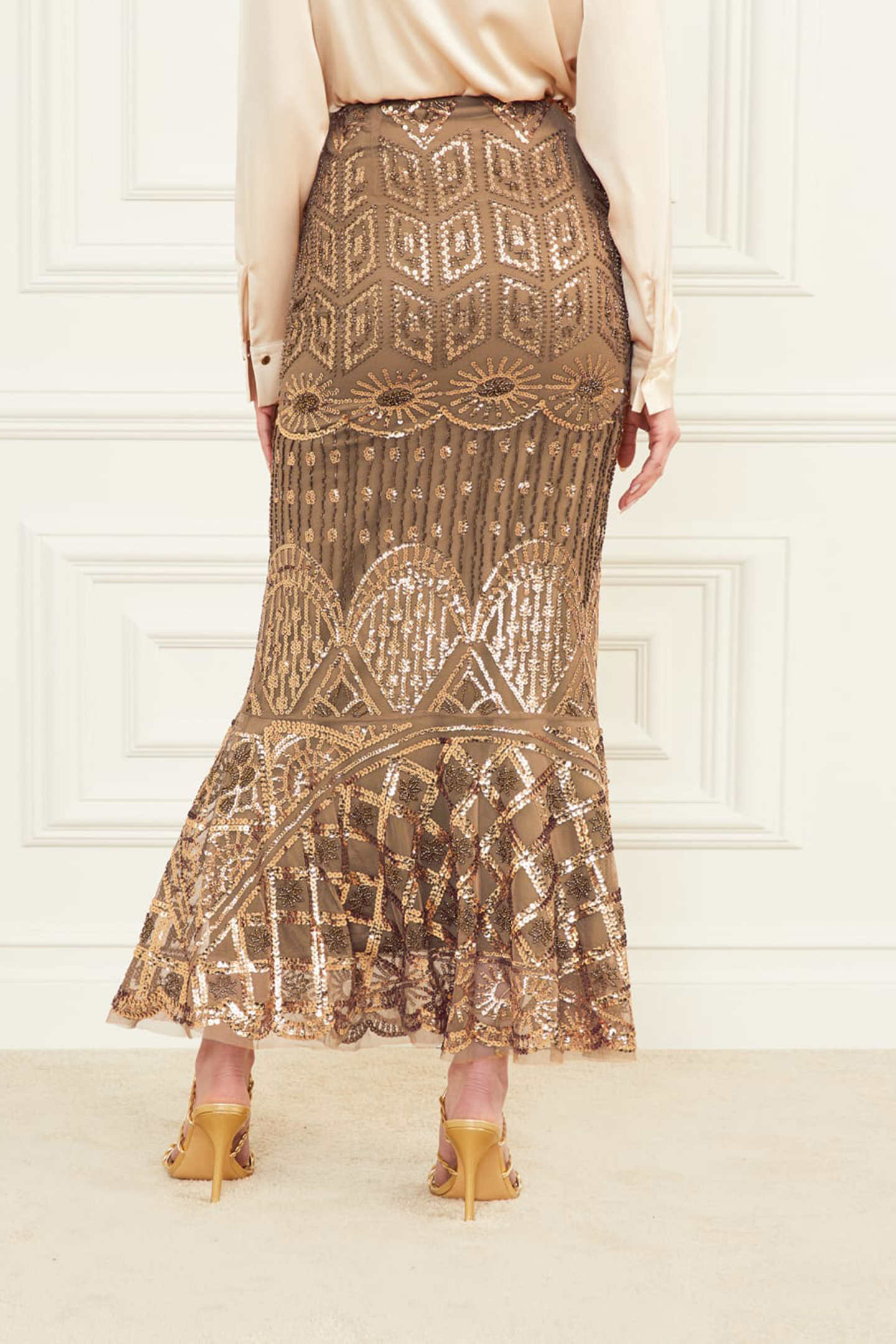 CRYSTALS EMBROIDERED BRONZE GOLD CRYSTAL 2