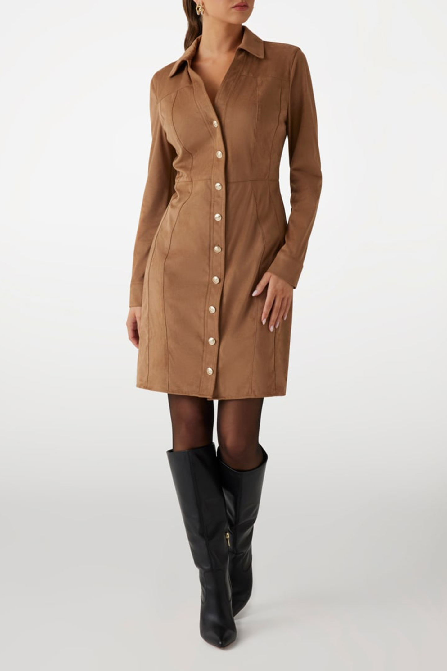 INGRID LS SHIRT DRES MACCHIATO MULTI 2