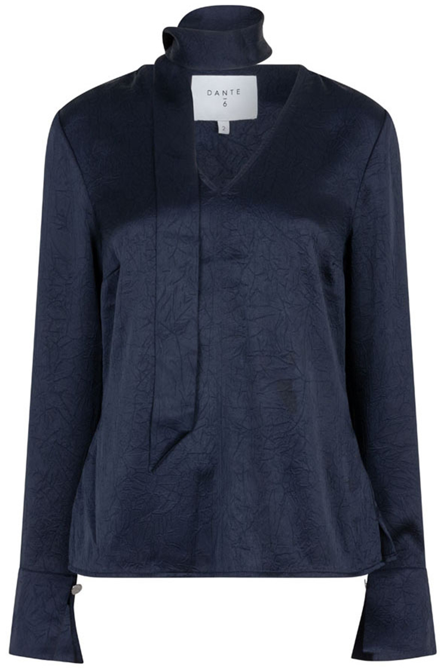 NIYRA CREASED V-NECK TOP NOCTURNAL BLUE 4