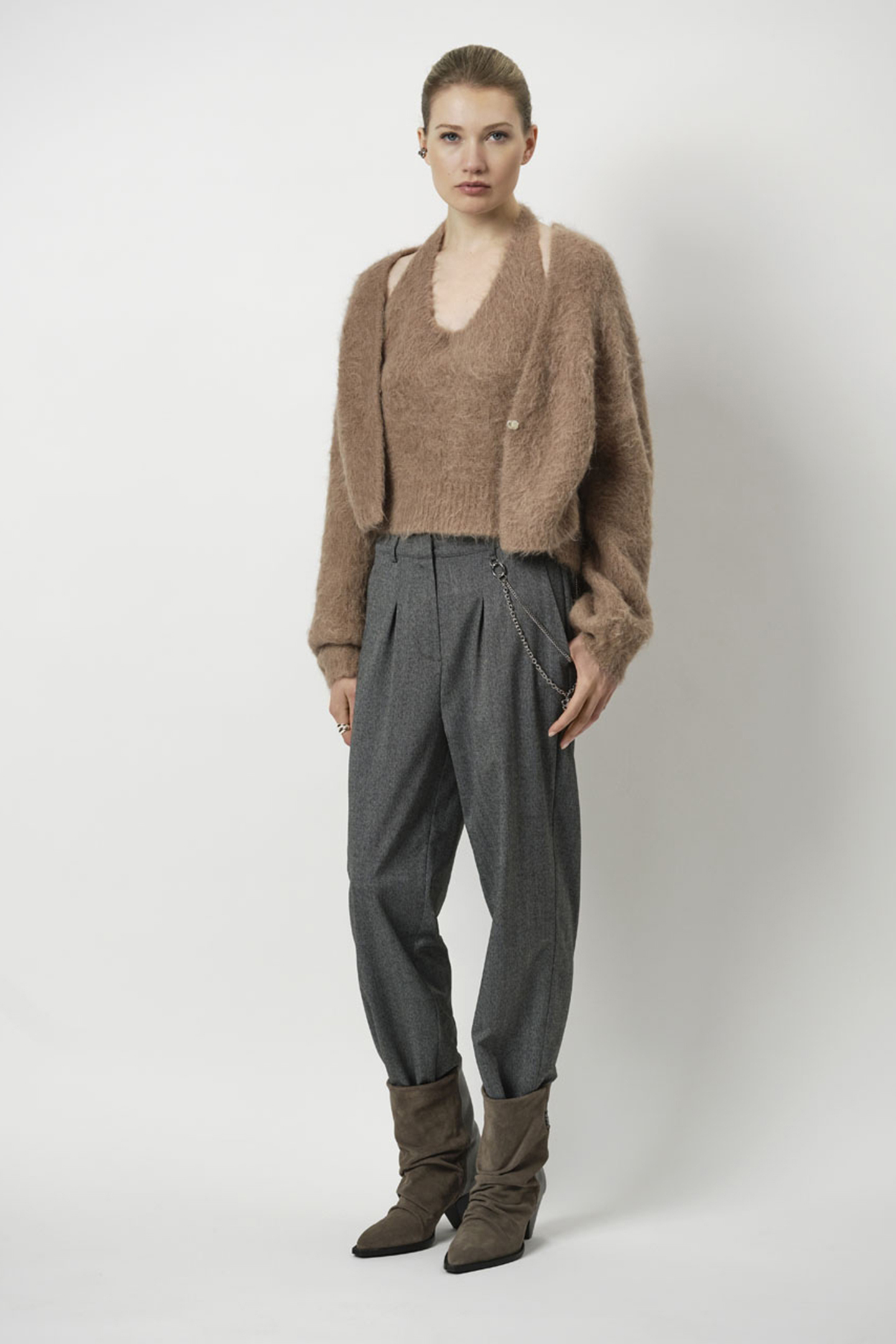 WATTS TWINSET CARDIGAN HAZELNUT HAZE 1