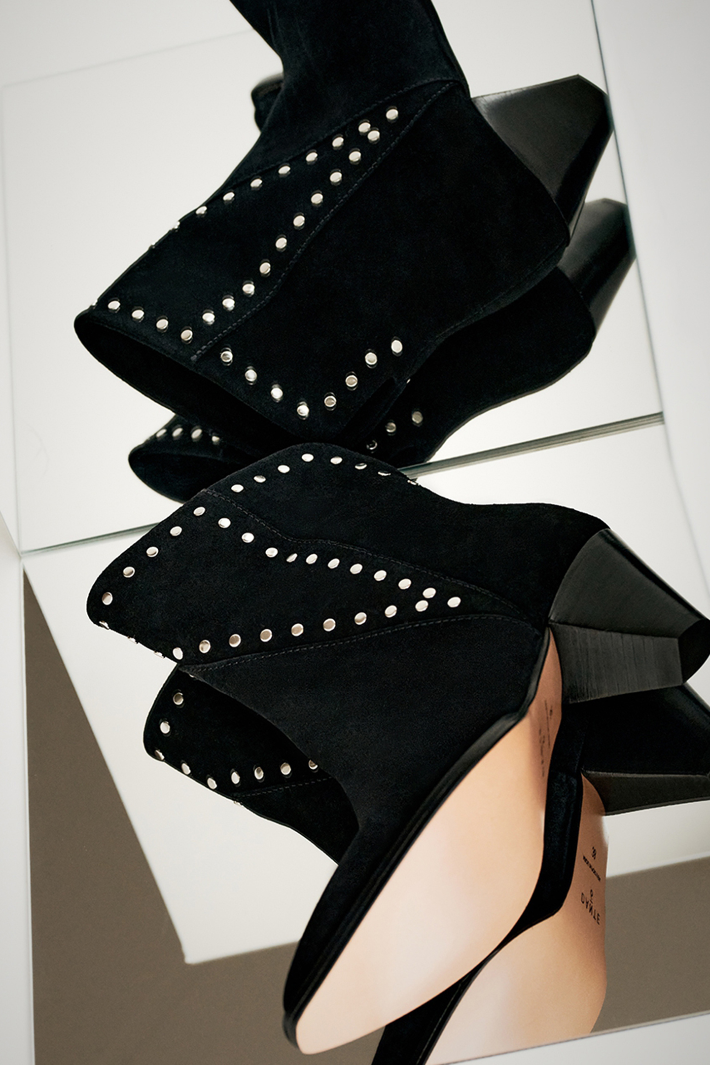 KAIA STUDDED SUEDE BOOTS RAVEN 7