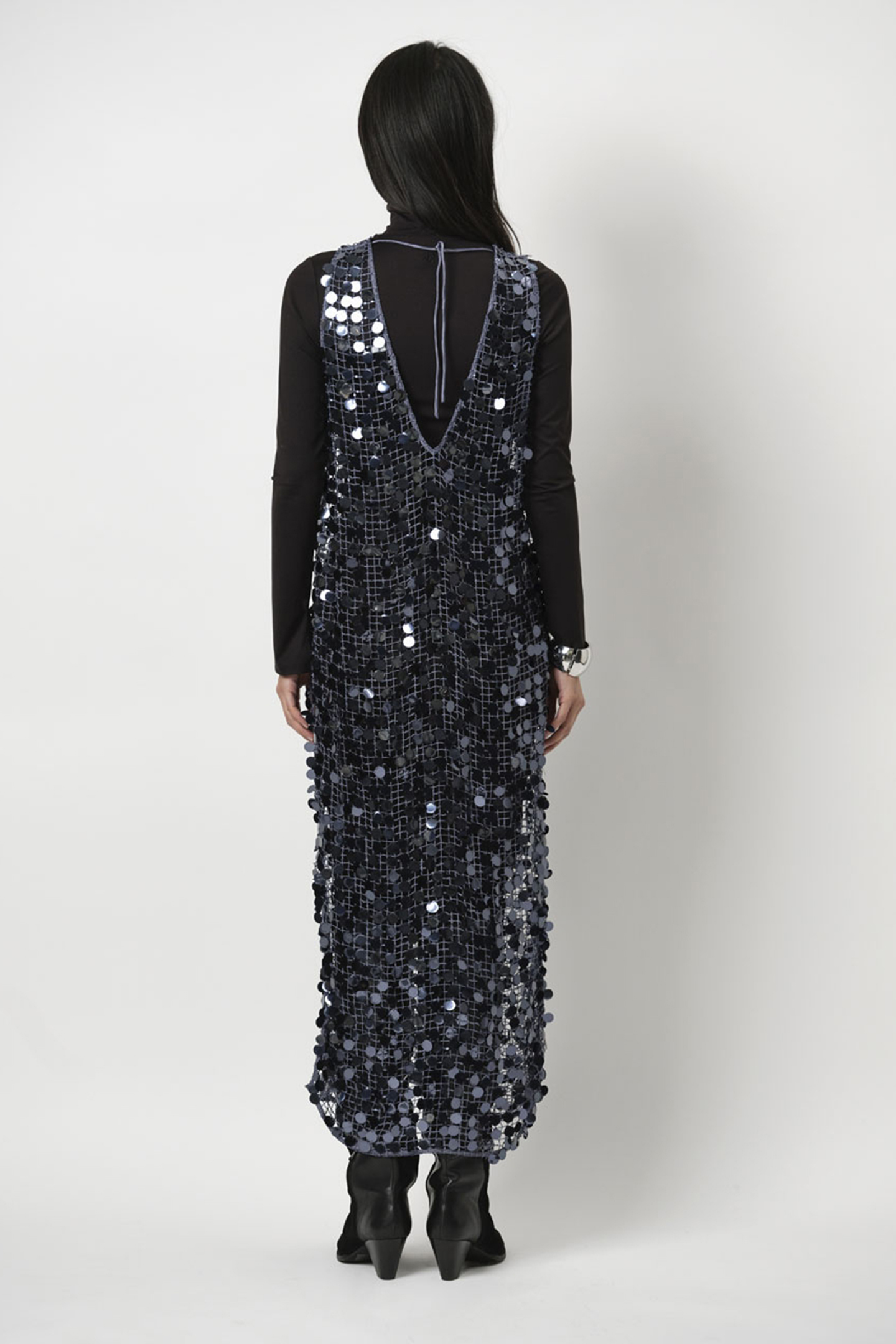 BABYLON SEQUINS DRESS ASH BLUE 2