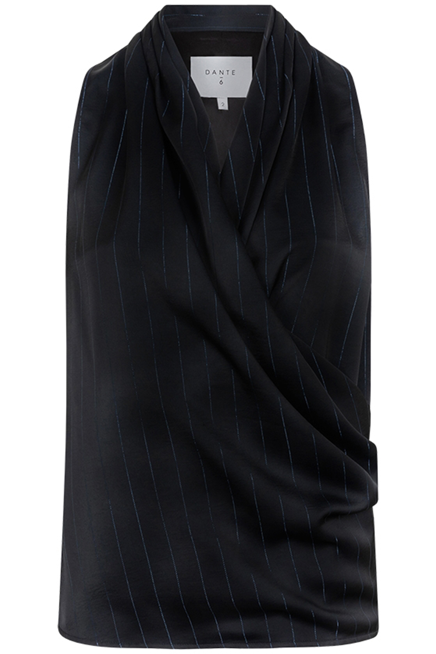 SETIA PINSTRIPE DRAPEY TOP RAVEN 4