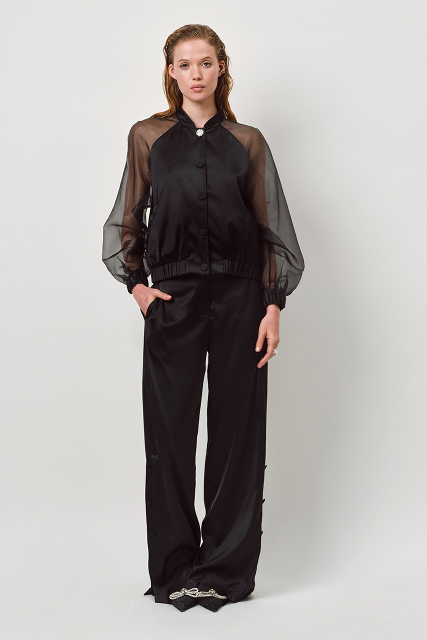 TULLYA SATIN BOMBER RAVEN 1