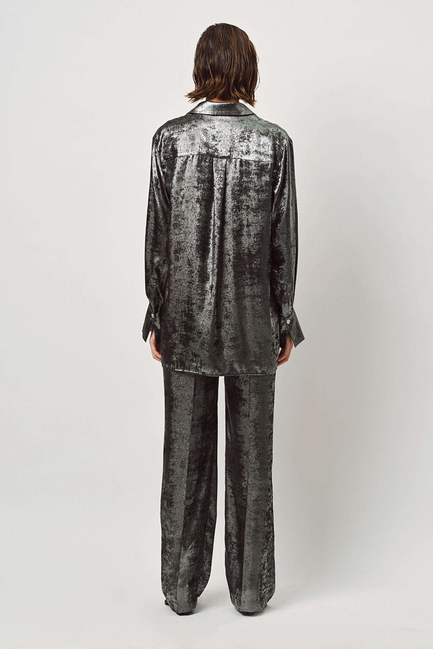 CATHIN METALLIC LONG SHIRT GUN METAL 2
