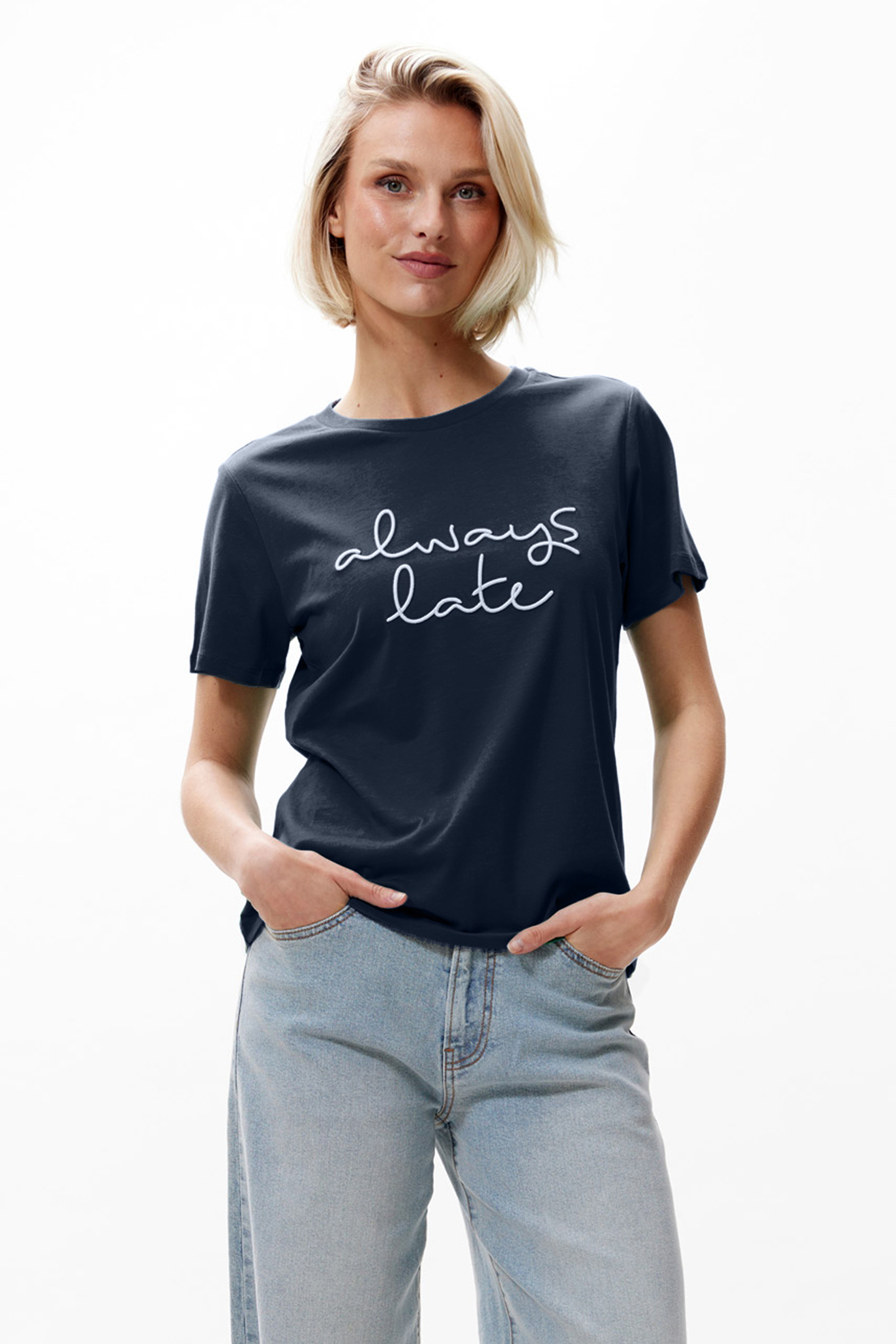 ALWAYS LATE TSHIRT BLACK IRIS 1