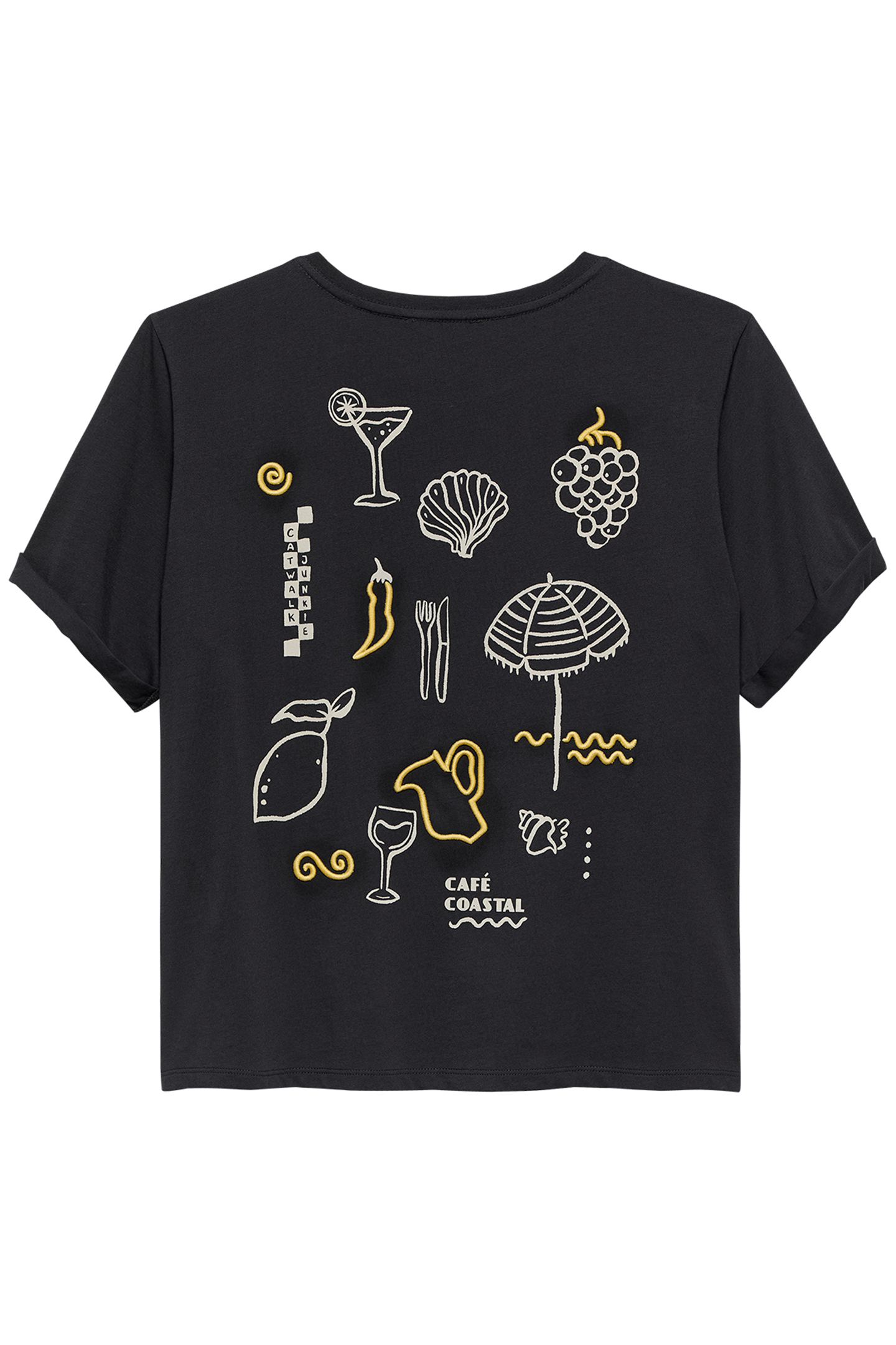 GRAPHIC ROLL UP SLEEVE TSHIRT DARK GREY 5