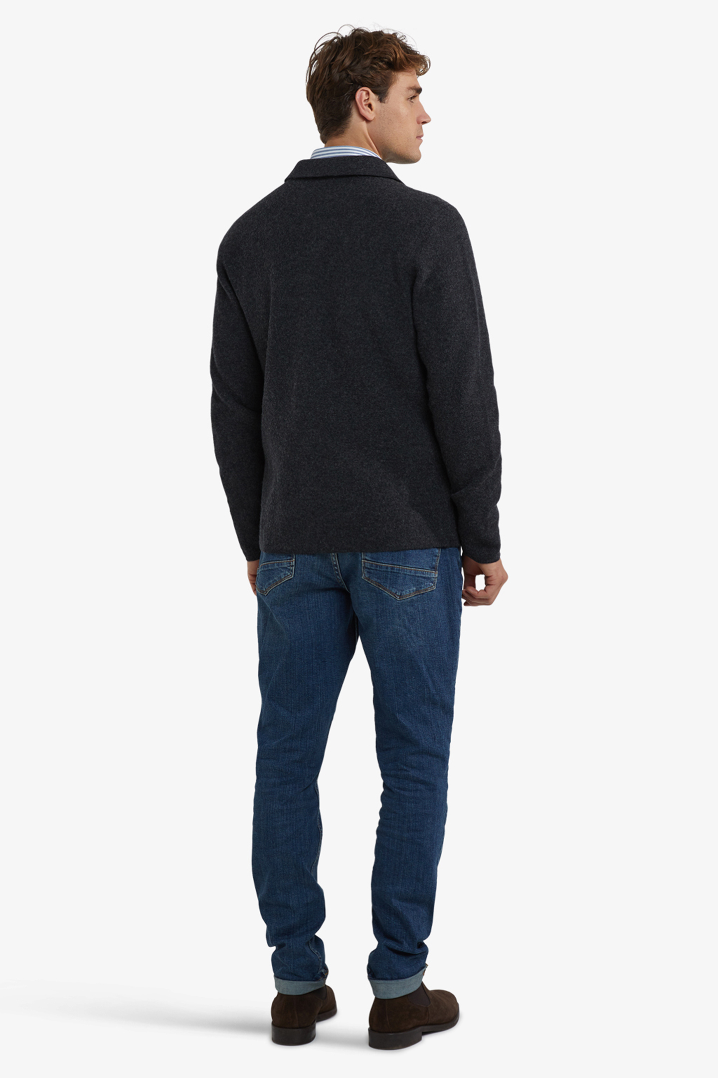 FASHION BUTTON CARDIGAN DARK GREY MELANGE 3