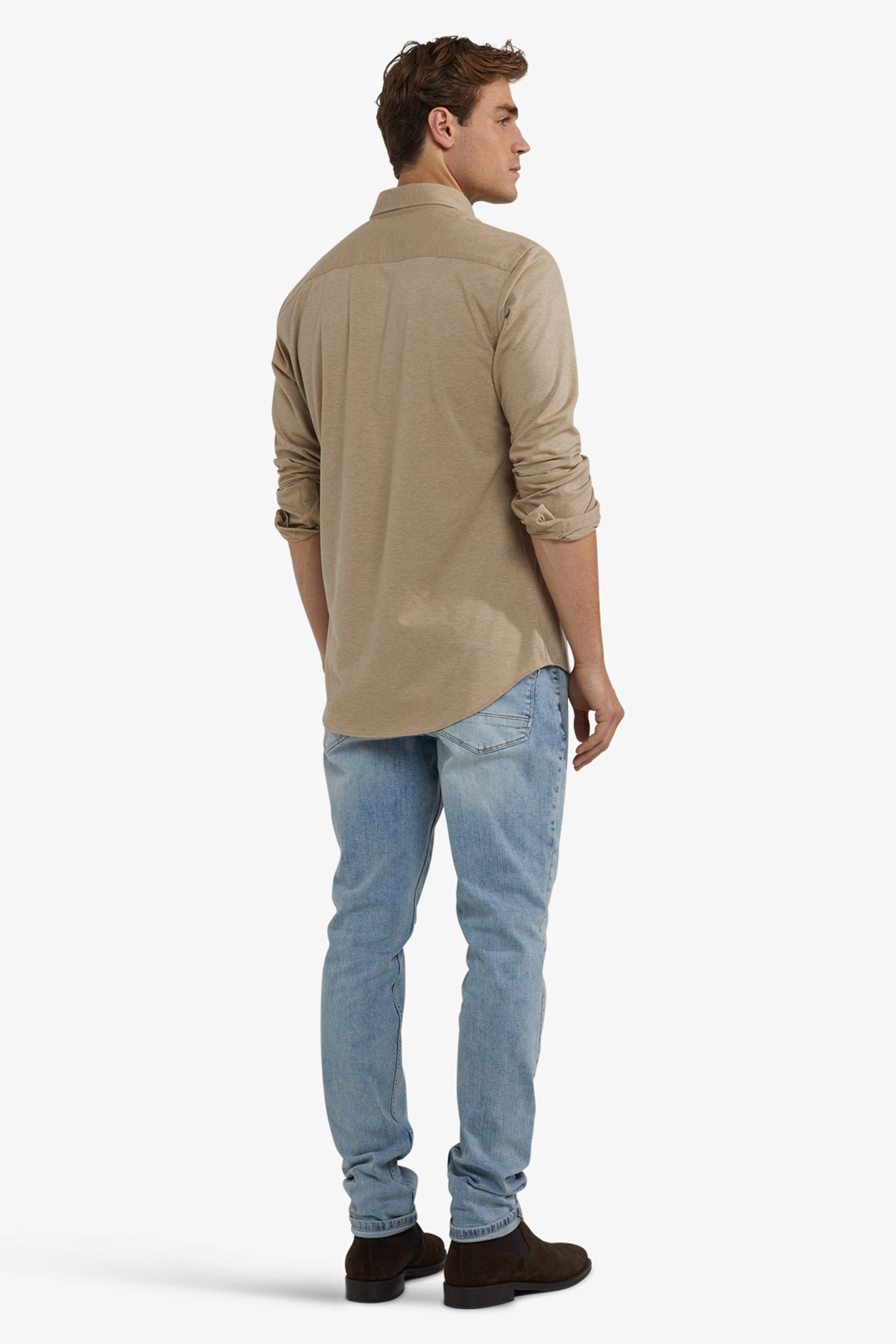 STRETCH PIQUE SHIRT SAND 3