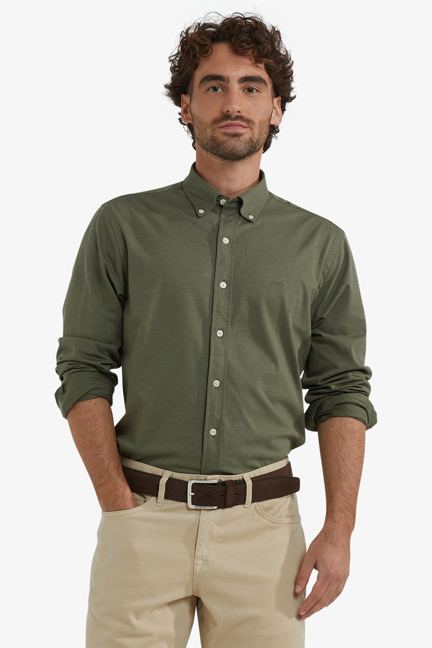 STRETCH PIQUE SHIRT WINTER SAGE 1