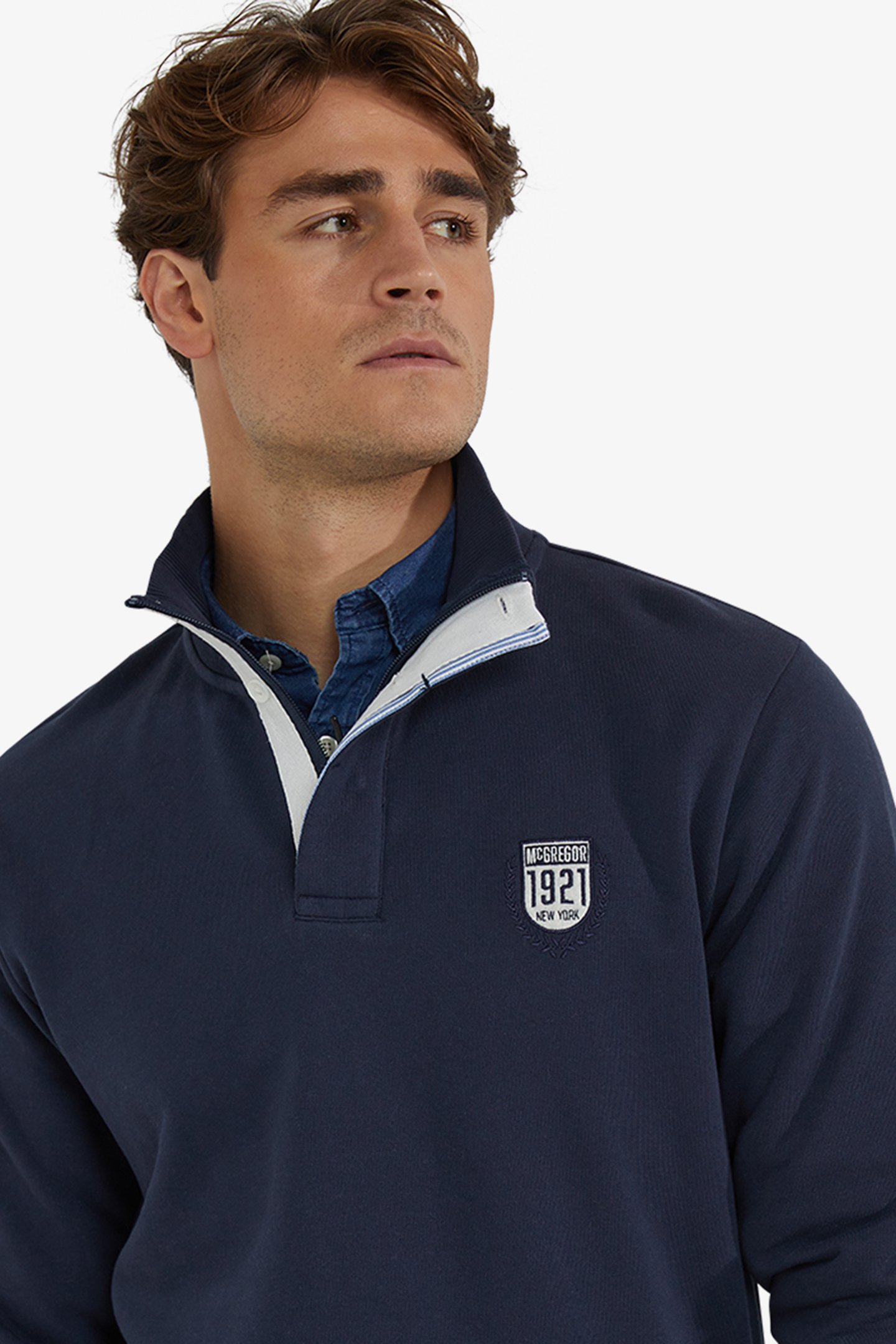 ZIP MOCK SWEATSHIRT NAVY 5