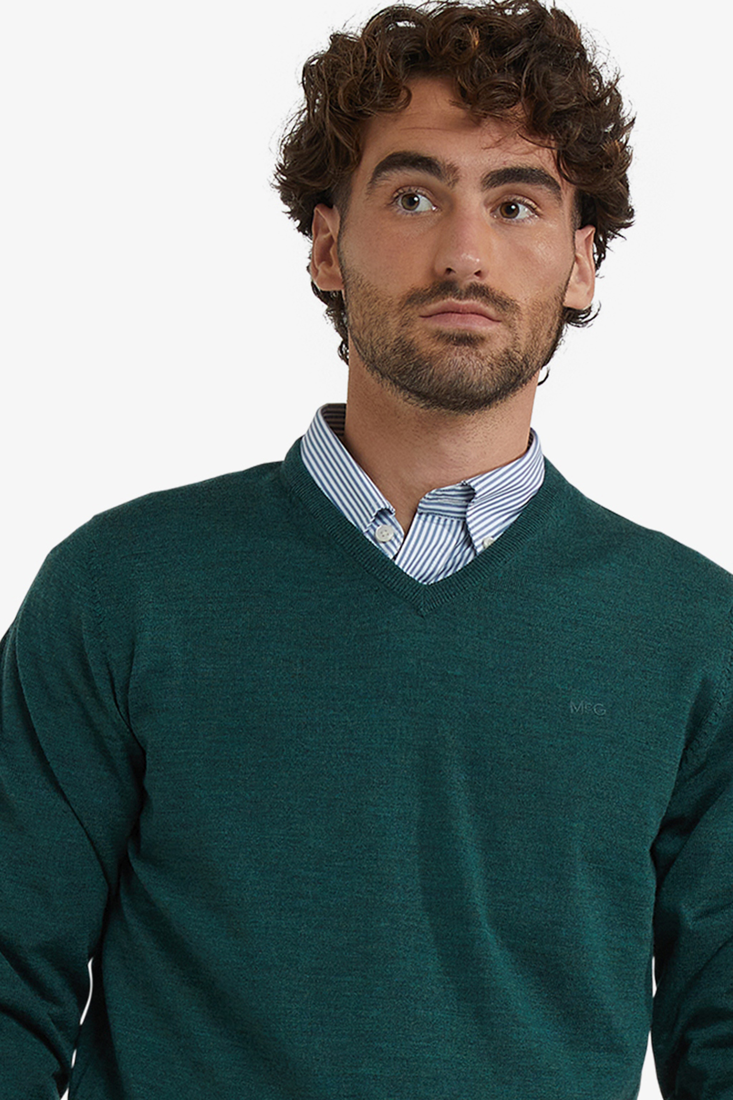 FINE MERINO V-NECK SWEATER WINTER SAGE 4