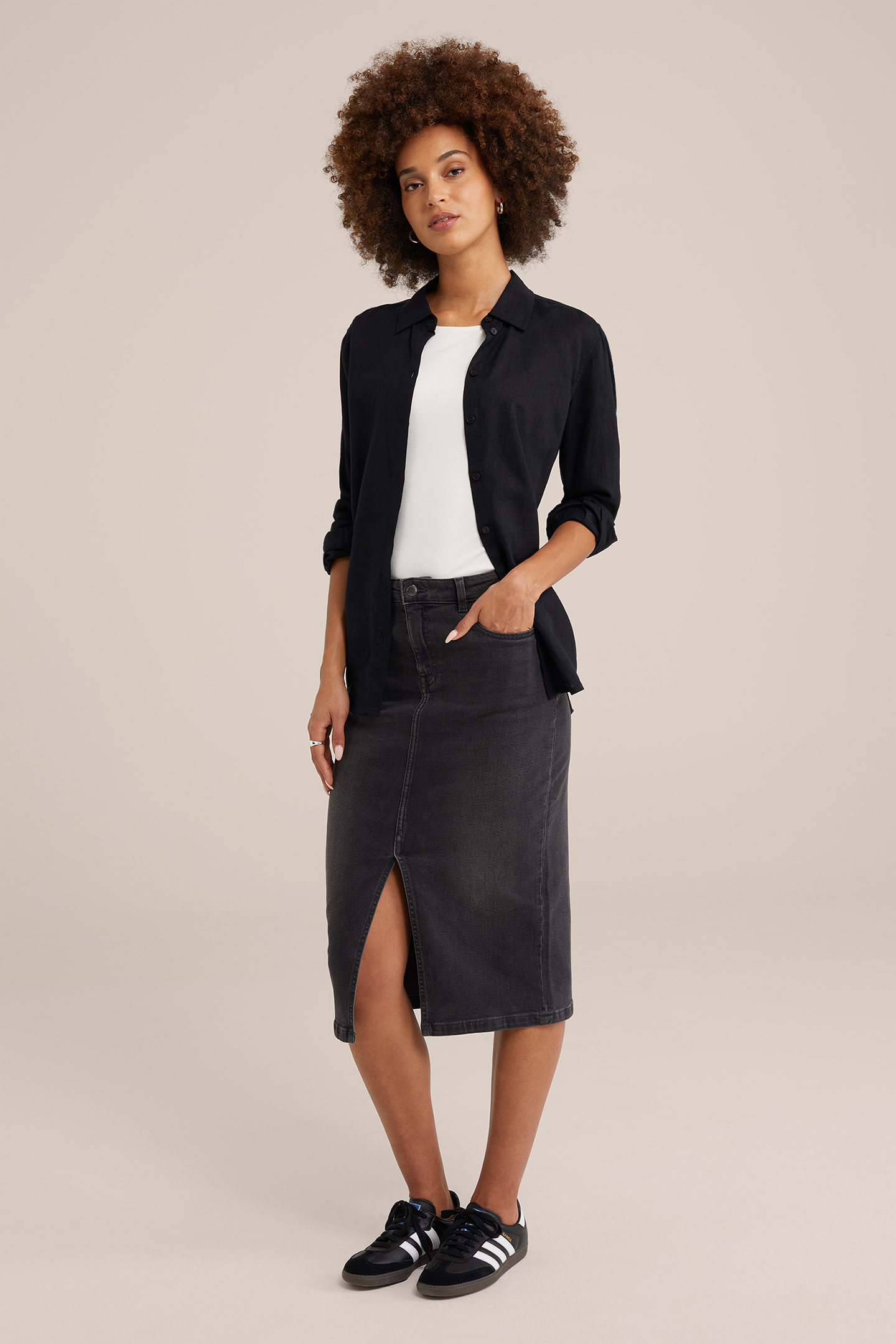 SKIRT MEDIUM LENGTH DARK GREY 3