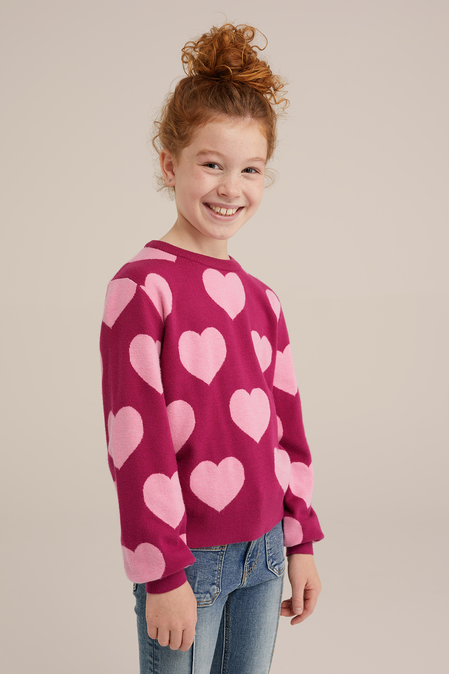 GEBREIDE TRUI BRIGHT PINK 1