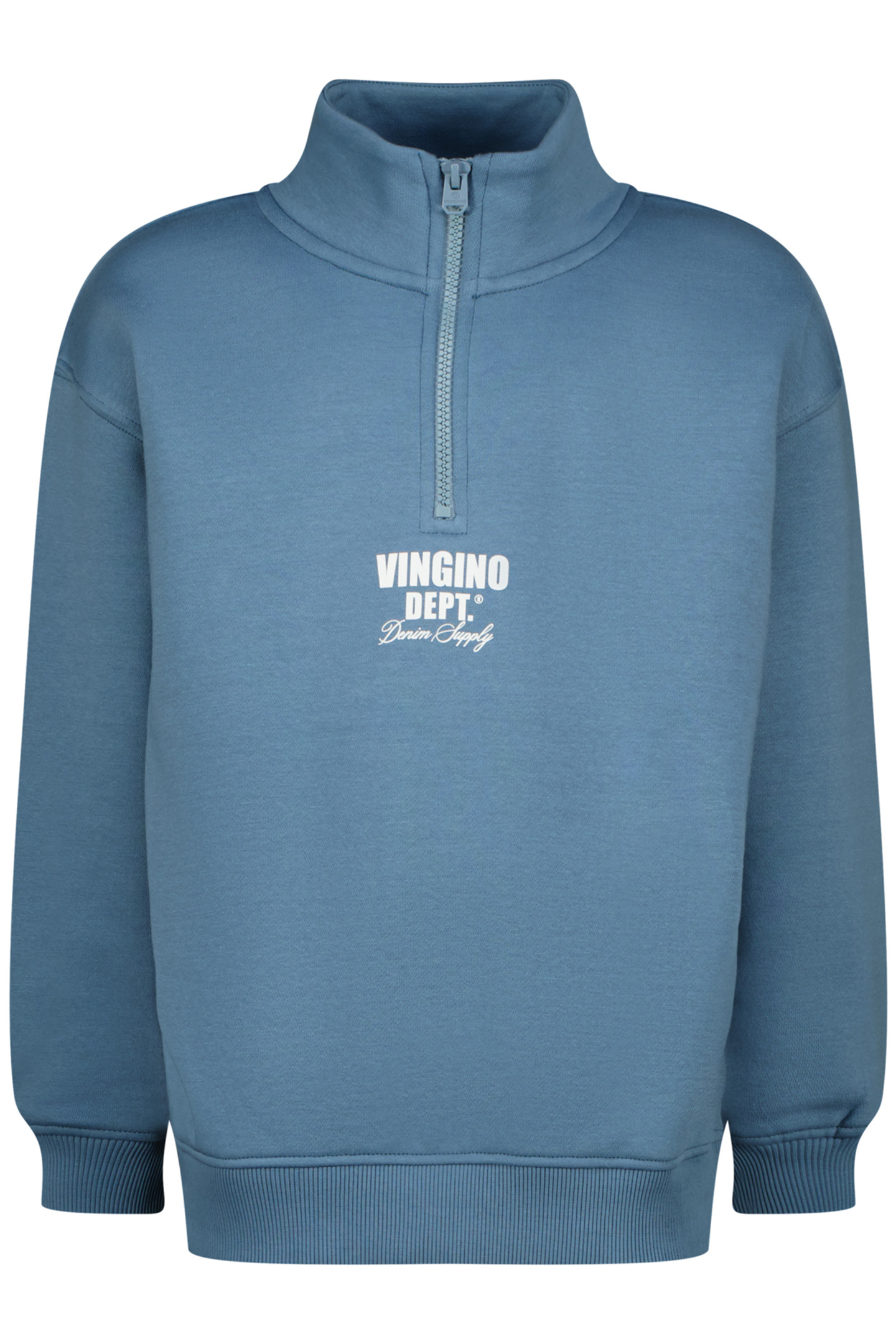 BOYS BASIC-HALF ZIP SWEATER LAKE BLUE 1