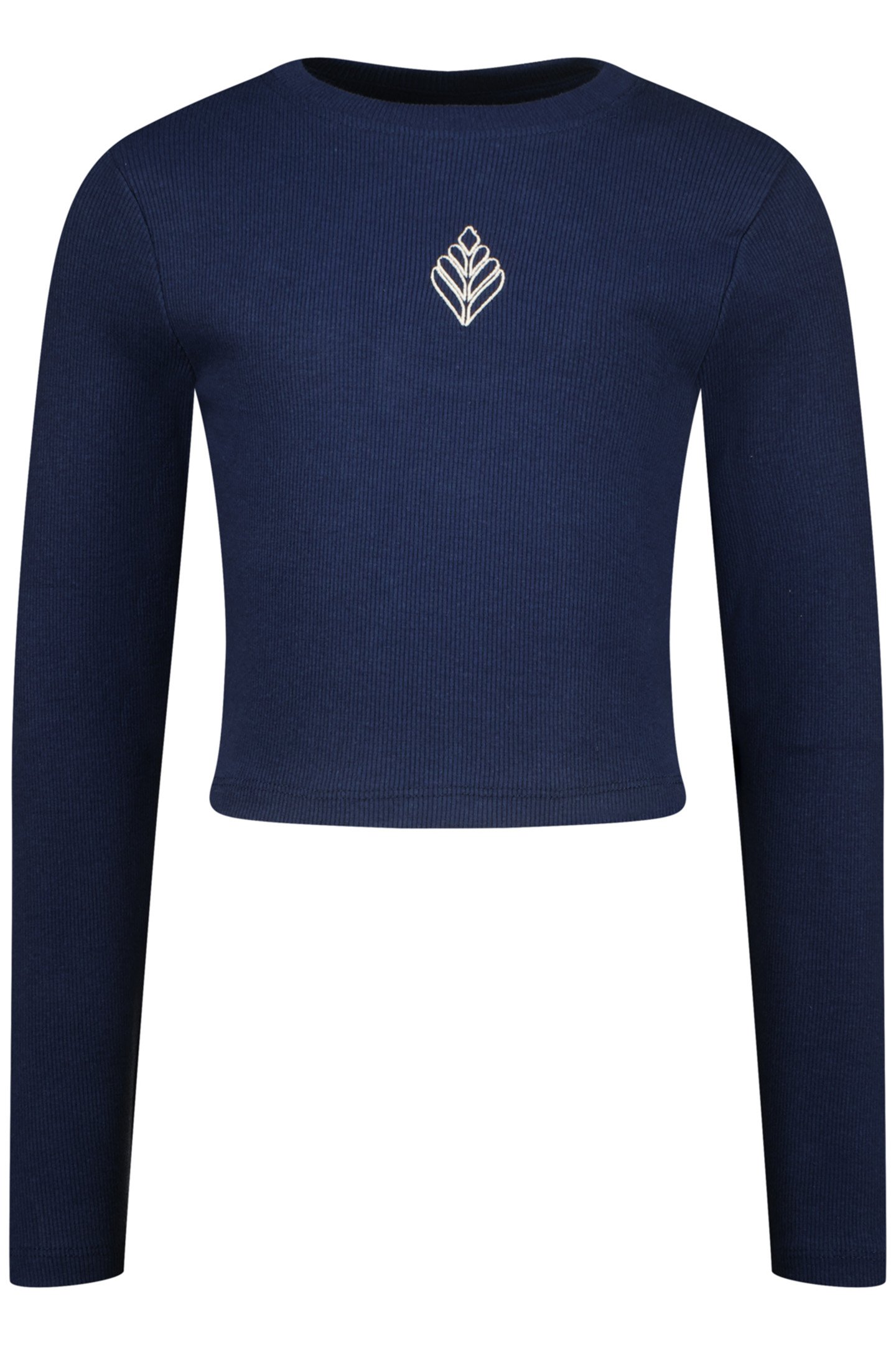 GIRLS G-BASIC-CROP RIB LONGSLEEVE T-SHIRT DARK BLUE 1