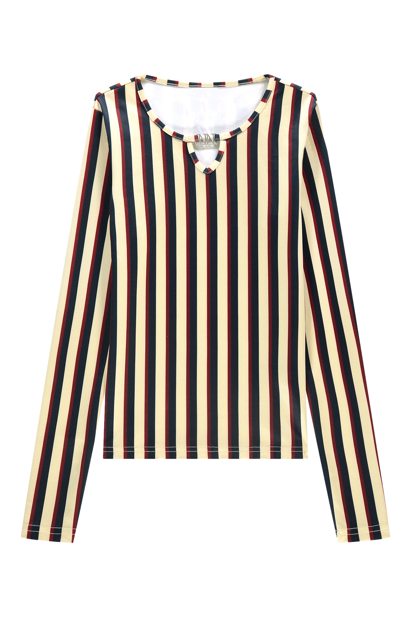 STRIPED LS TOP ALMOND 2