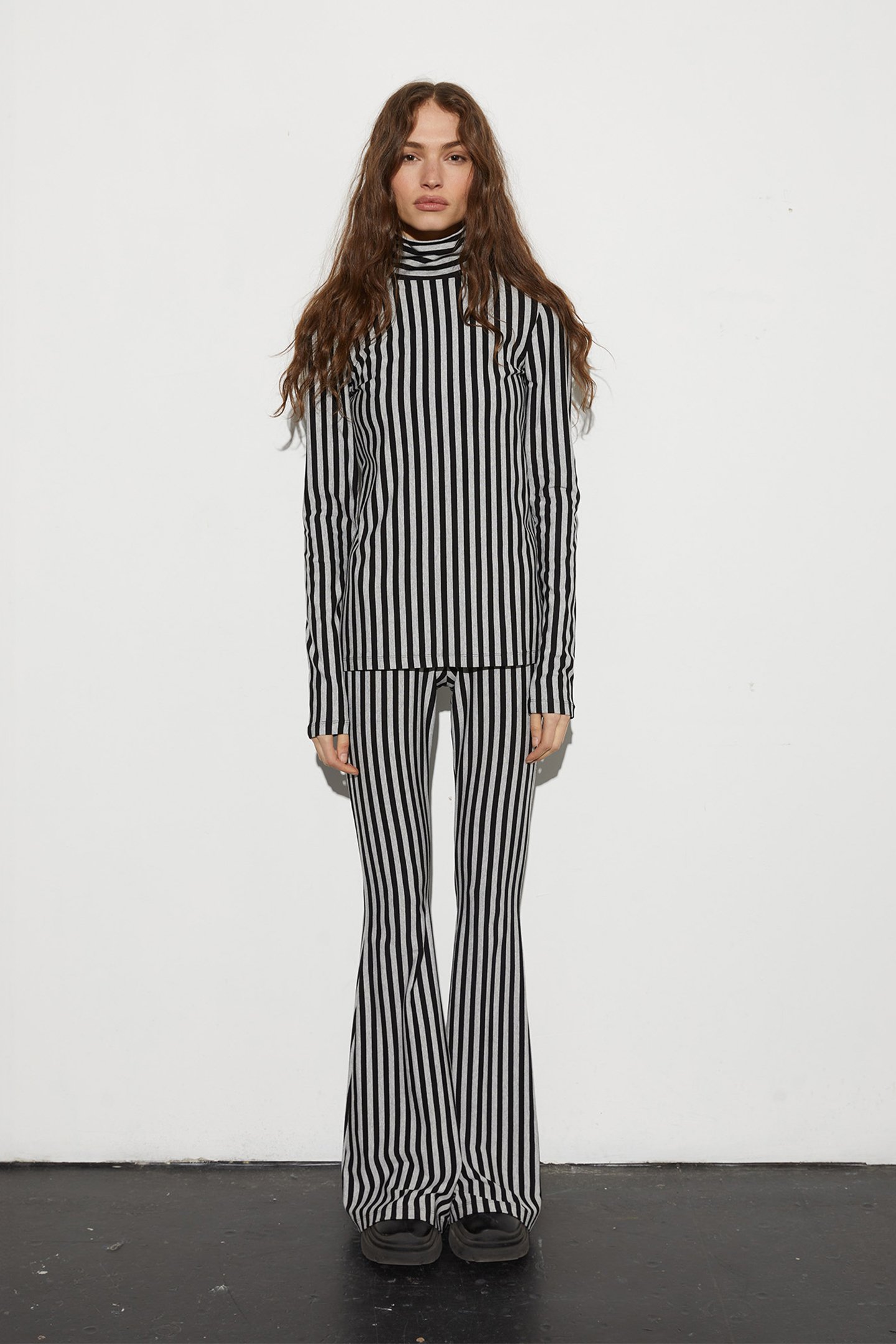 ANI FLARED LEGGINGS MELANGE GREY 1