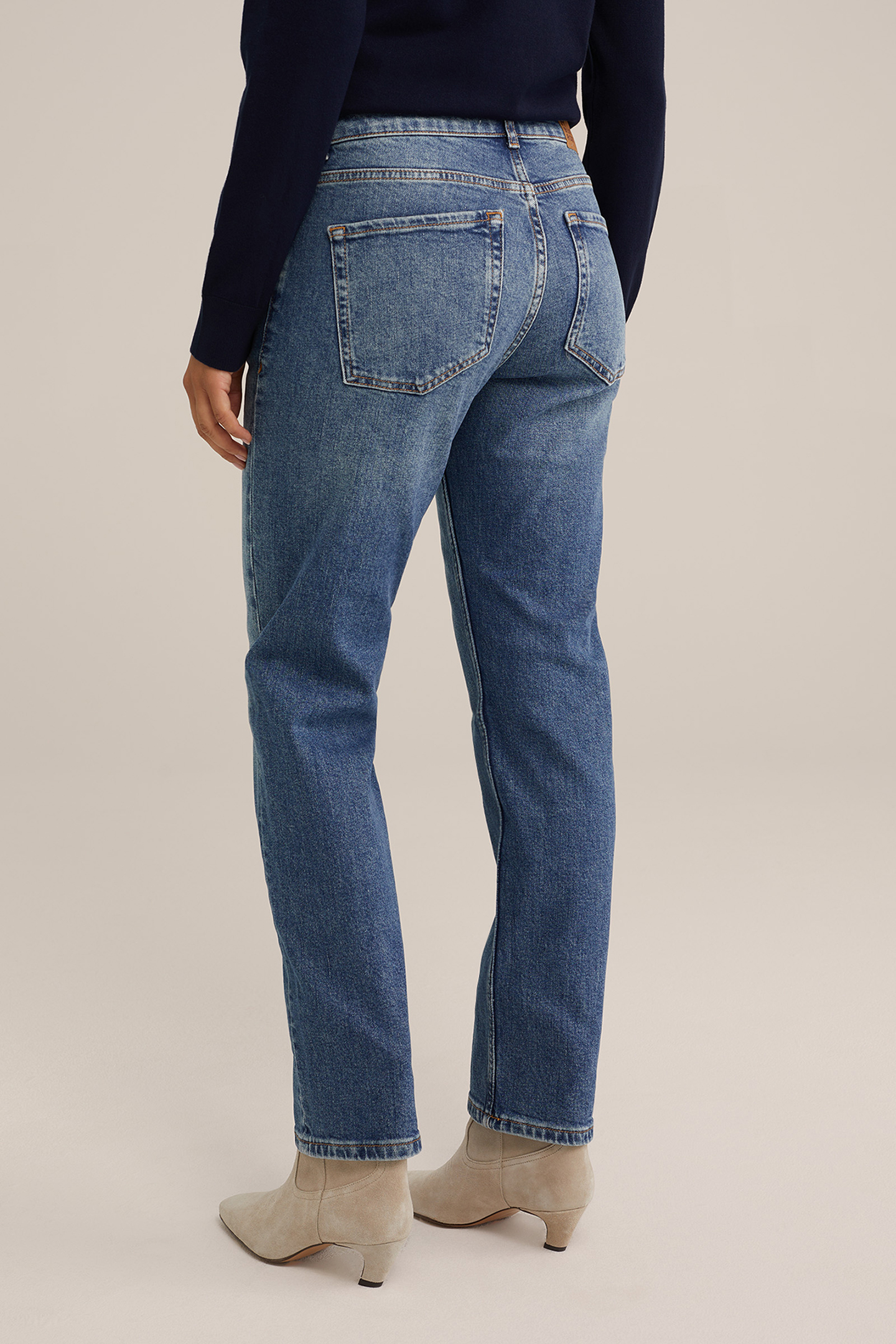 5-POCKET MID WAIST DARK BLUE 2