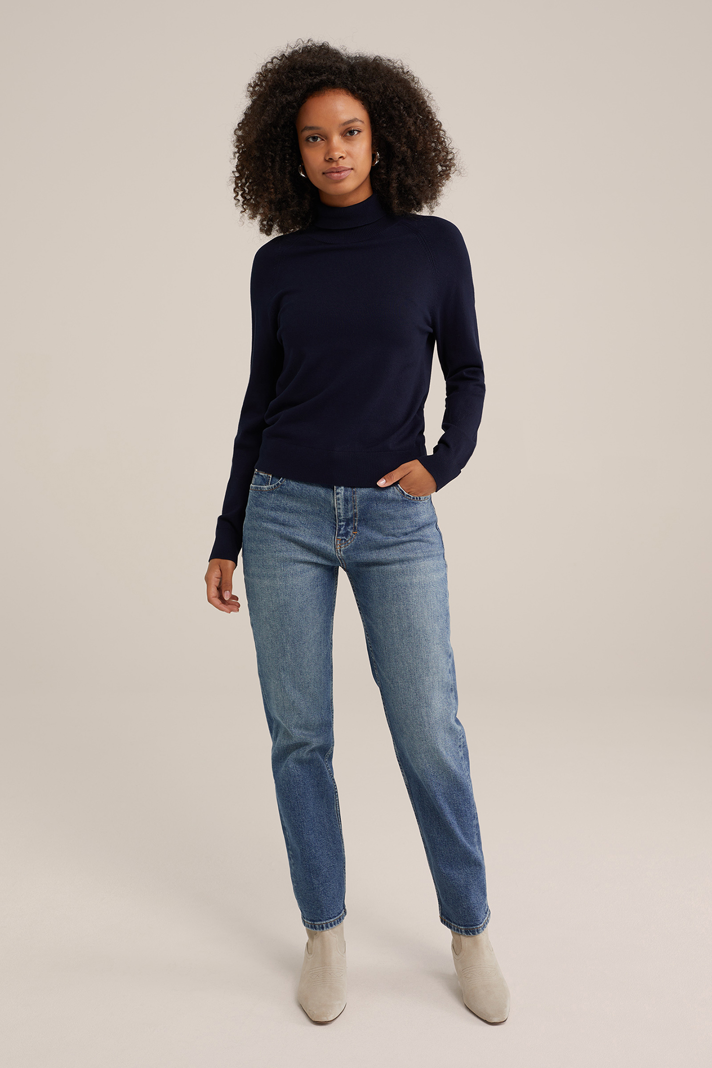 5-POCKET MID WAIST DARK BLUE 3