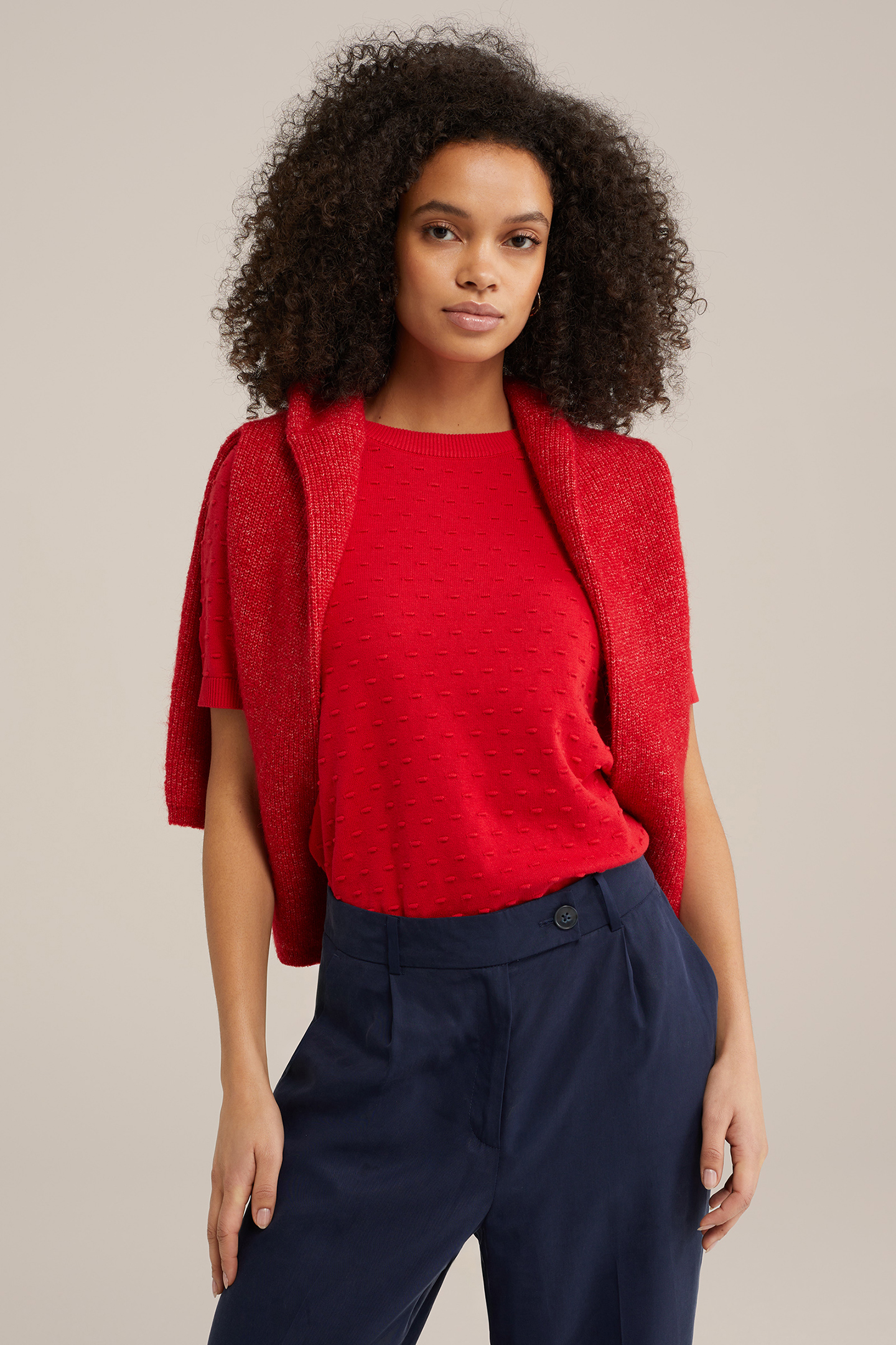 KNITTED PULLOVER VINTAGE RED 1