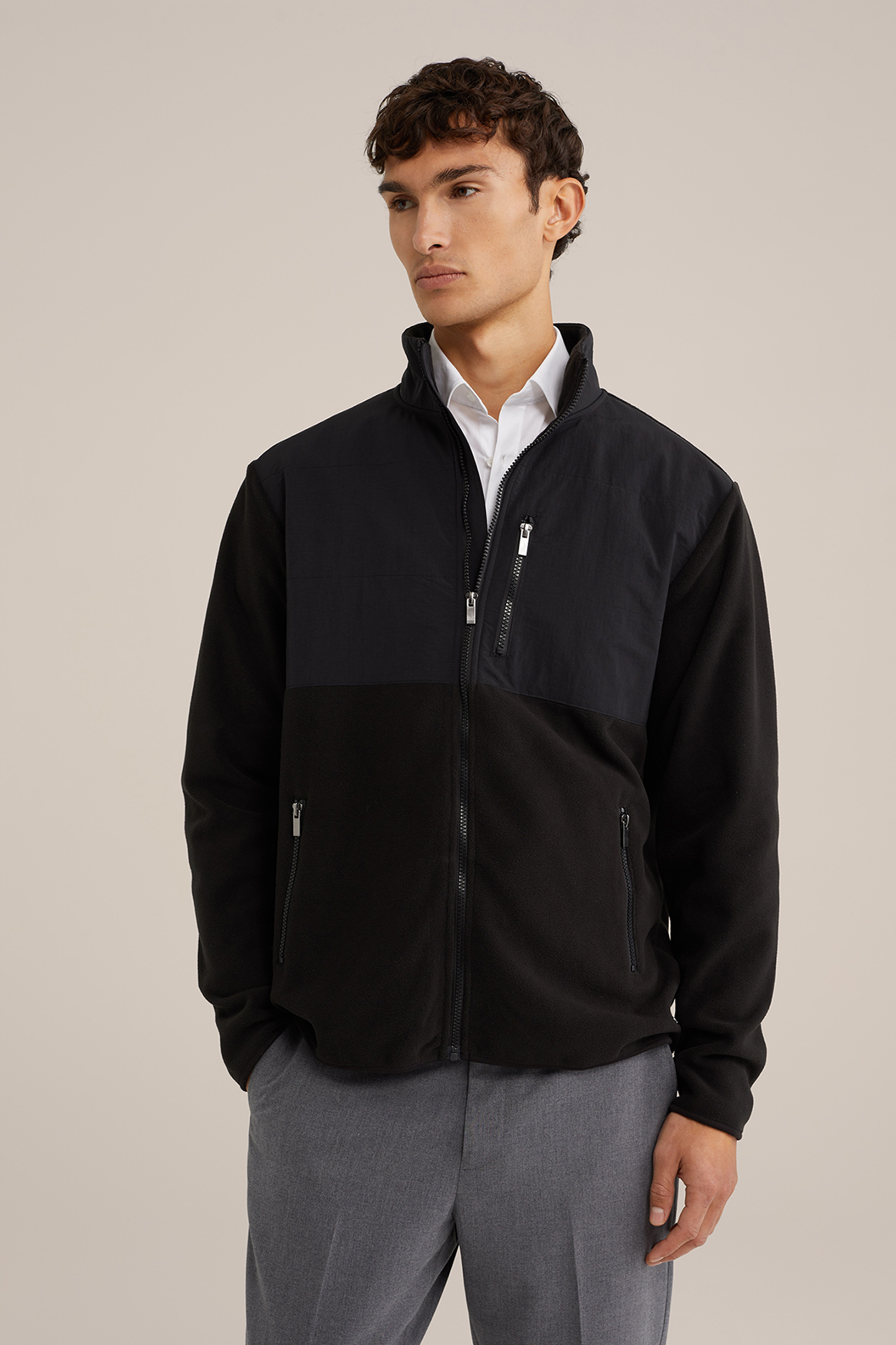 CARDIGAN WITH ZIPPER BLACK 1