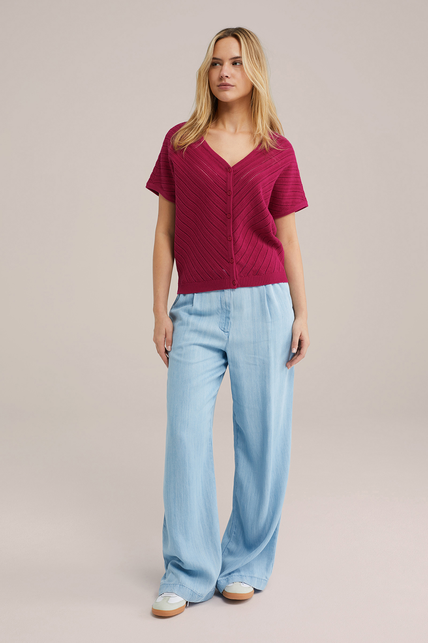 KNITTED CARDIGAN BURGUNDY RED 3