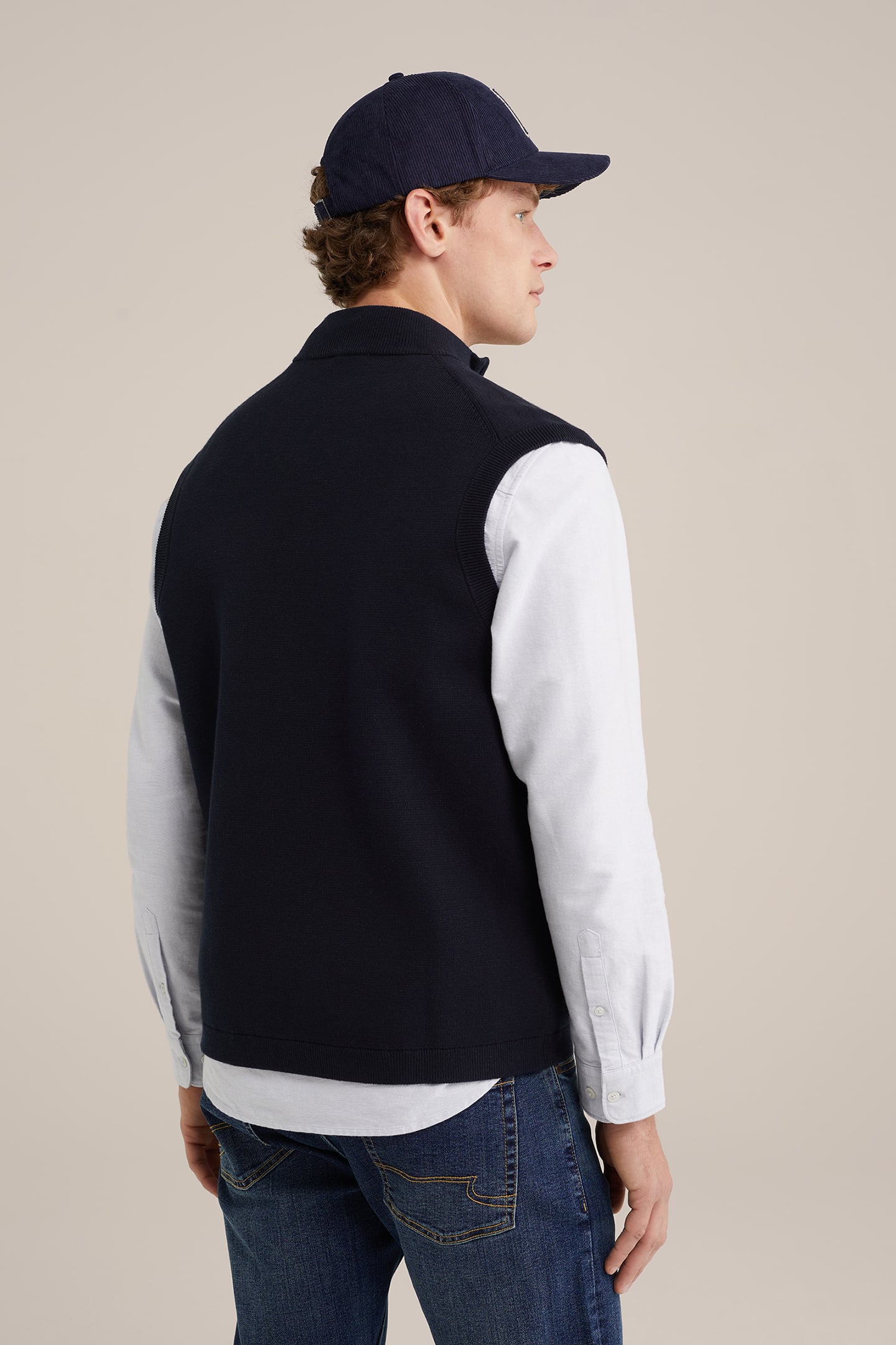 CARDIGAN WITH ZIPPER NAVY BLUE 2