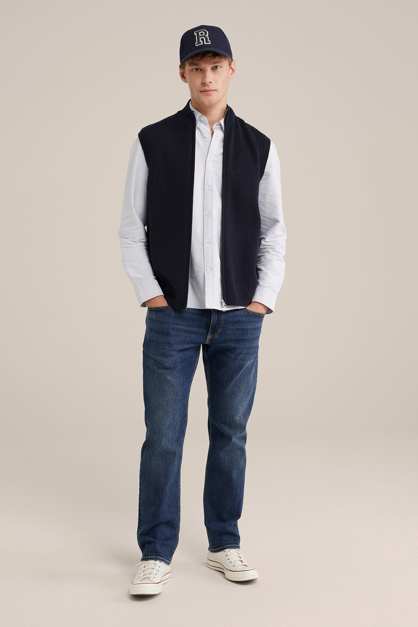 CARDIGAN WITH ZIPPER NAVY BLUE 3