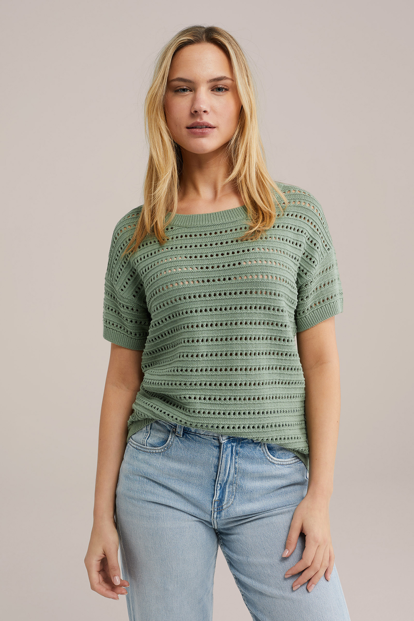 KNITTED PULLOVER LIGHT GREEN 1
