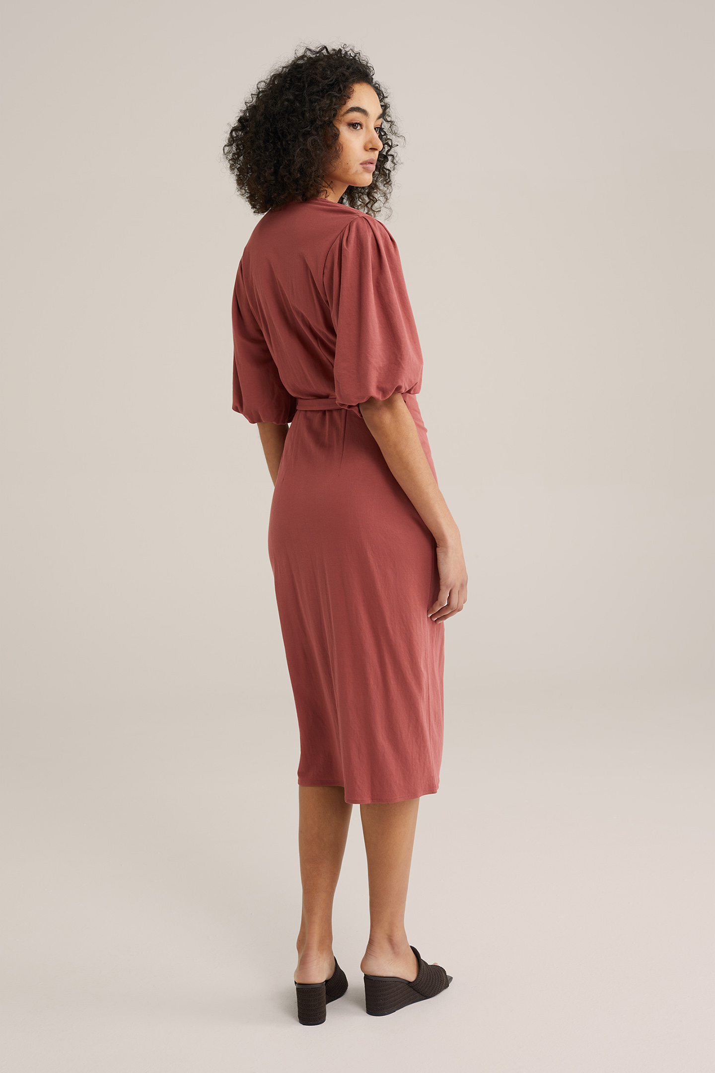 DRESS MID LENGTH VINTAGE RED 2