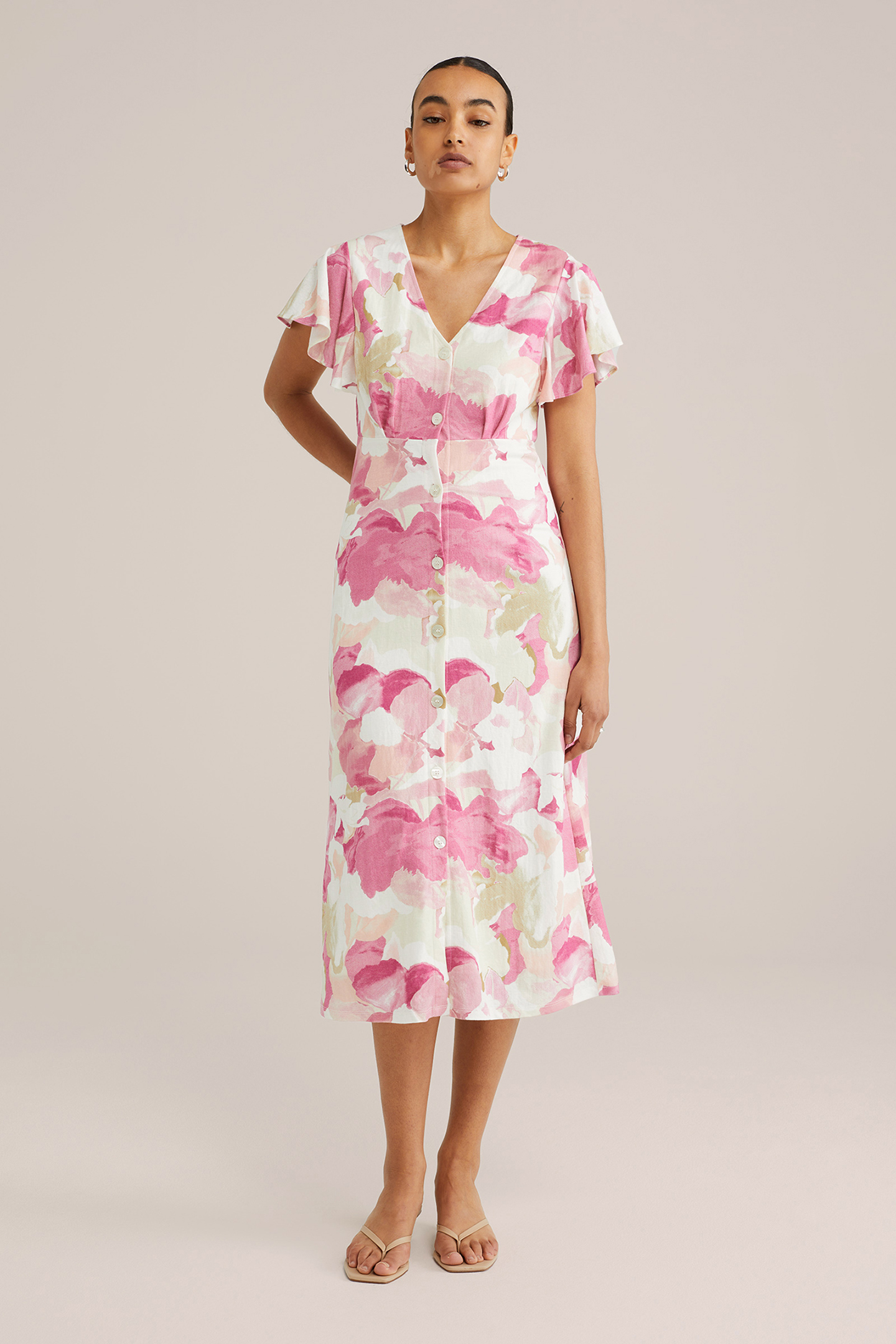 DRESS MID LENGTH PINK 1