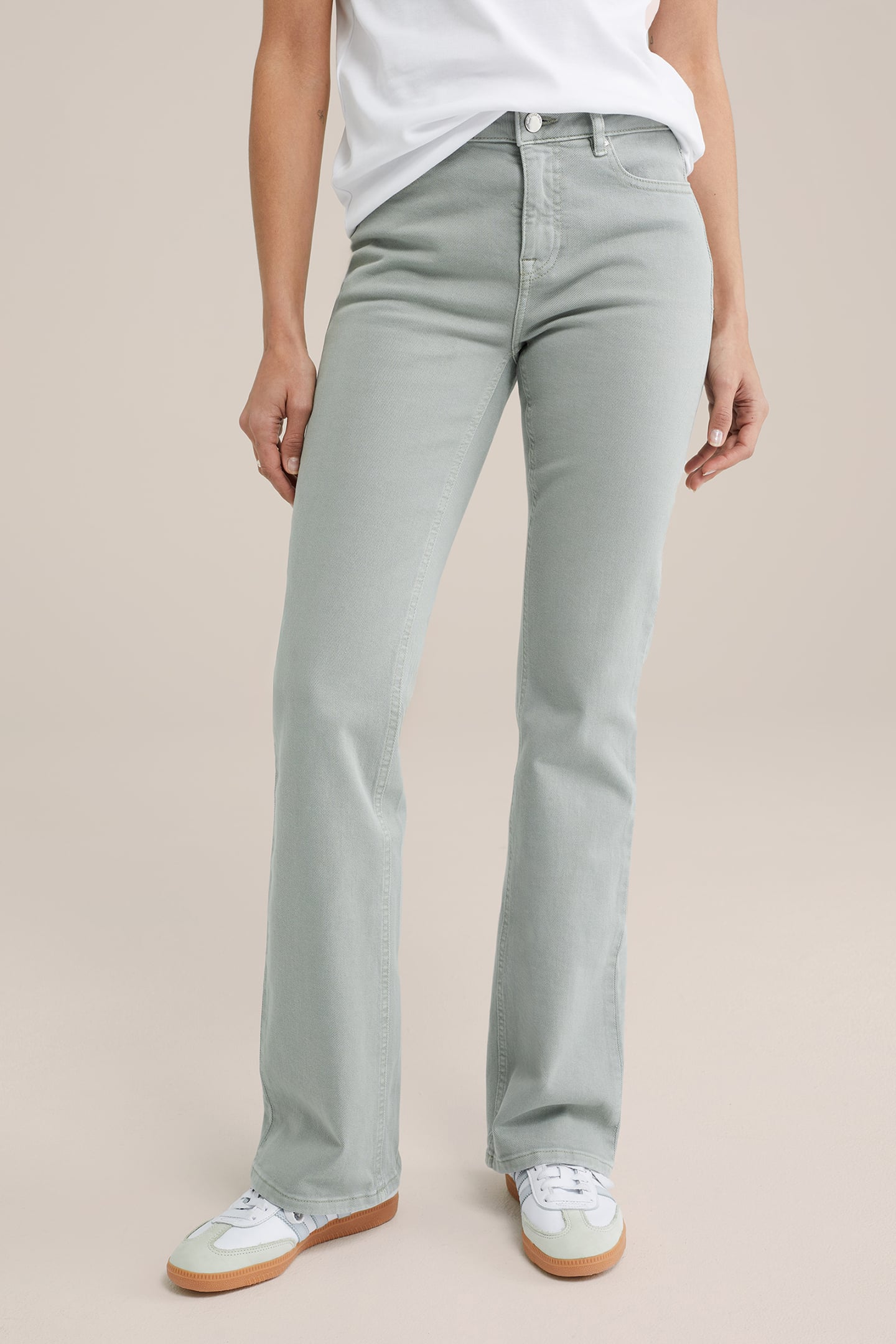 5-POCKET MID WAIST GREYISH GREEN 1