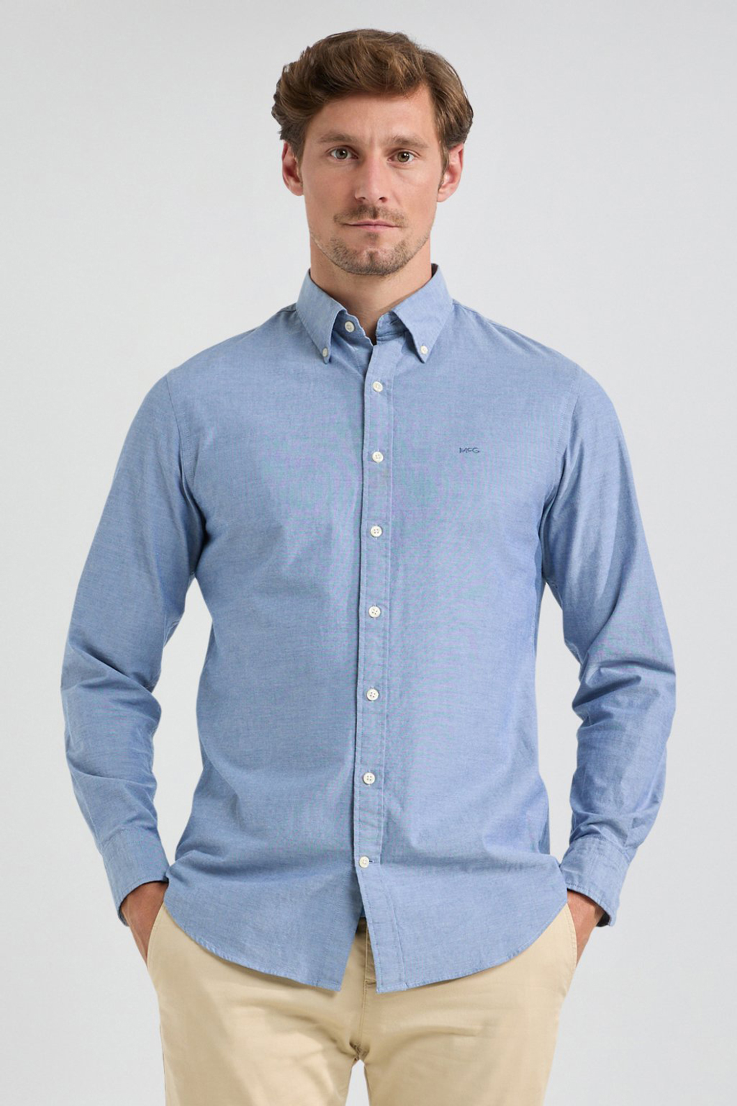 STRETCH OXFORD SHIRT NAVY 1