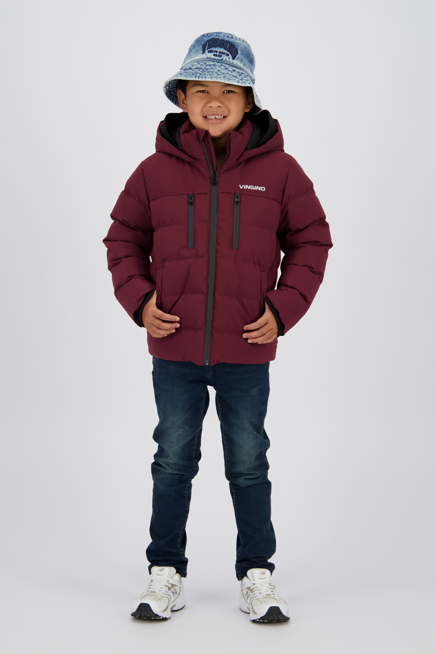 BOYS TIGON JACKET OUTDOOR BURGUNDY RED 1
